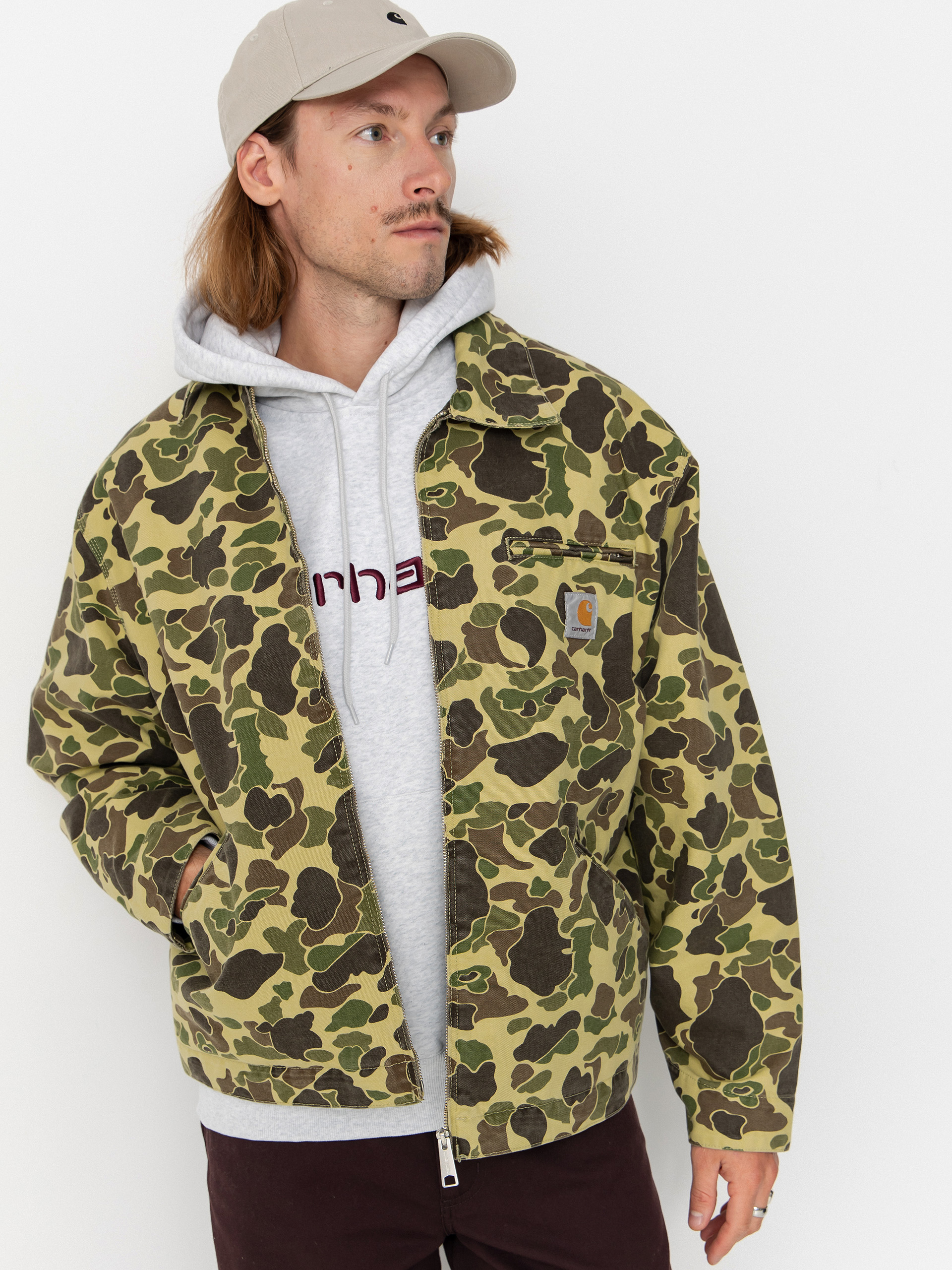 Geacă Carhartt WIP Duck Detroit - gri (camo duck/green/graphite)