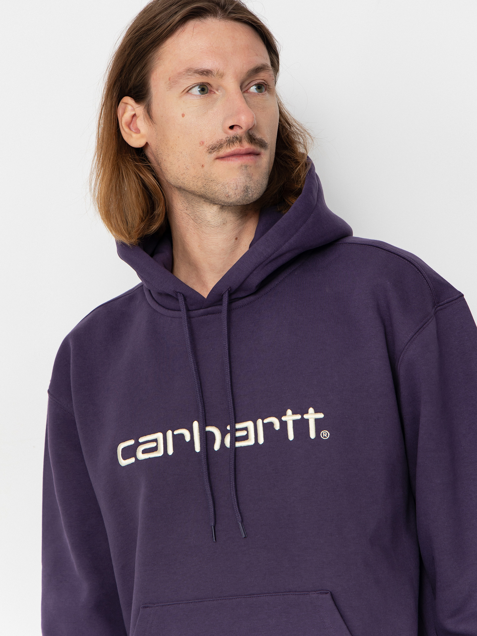 Hanorac cu glugă Carhartt WIP Carhartt HD (lakers/salt)