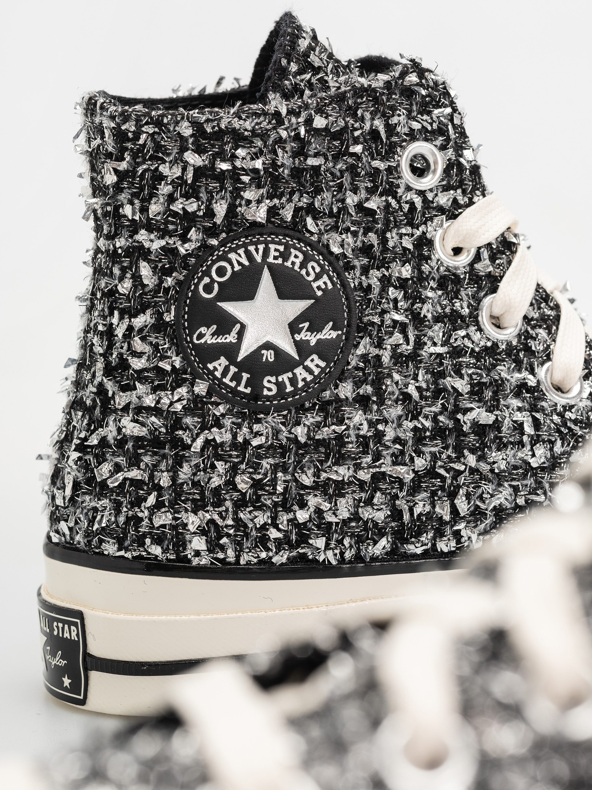 Teniși Converse Chuck 70 Hi (black/silver/egret)