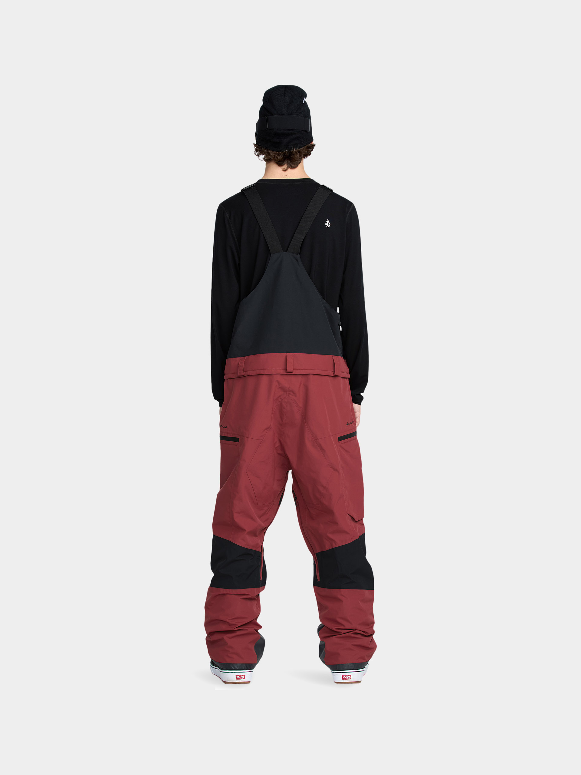 Pentru bărbați Pantaloni pentru snowboard Volcom Rain Gore Tex Bib Overall (burnt red)