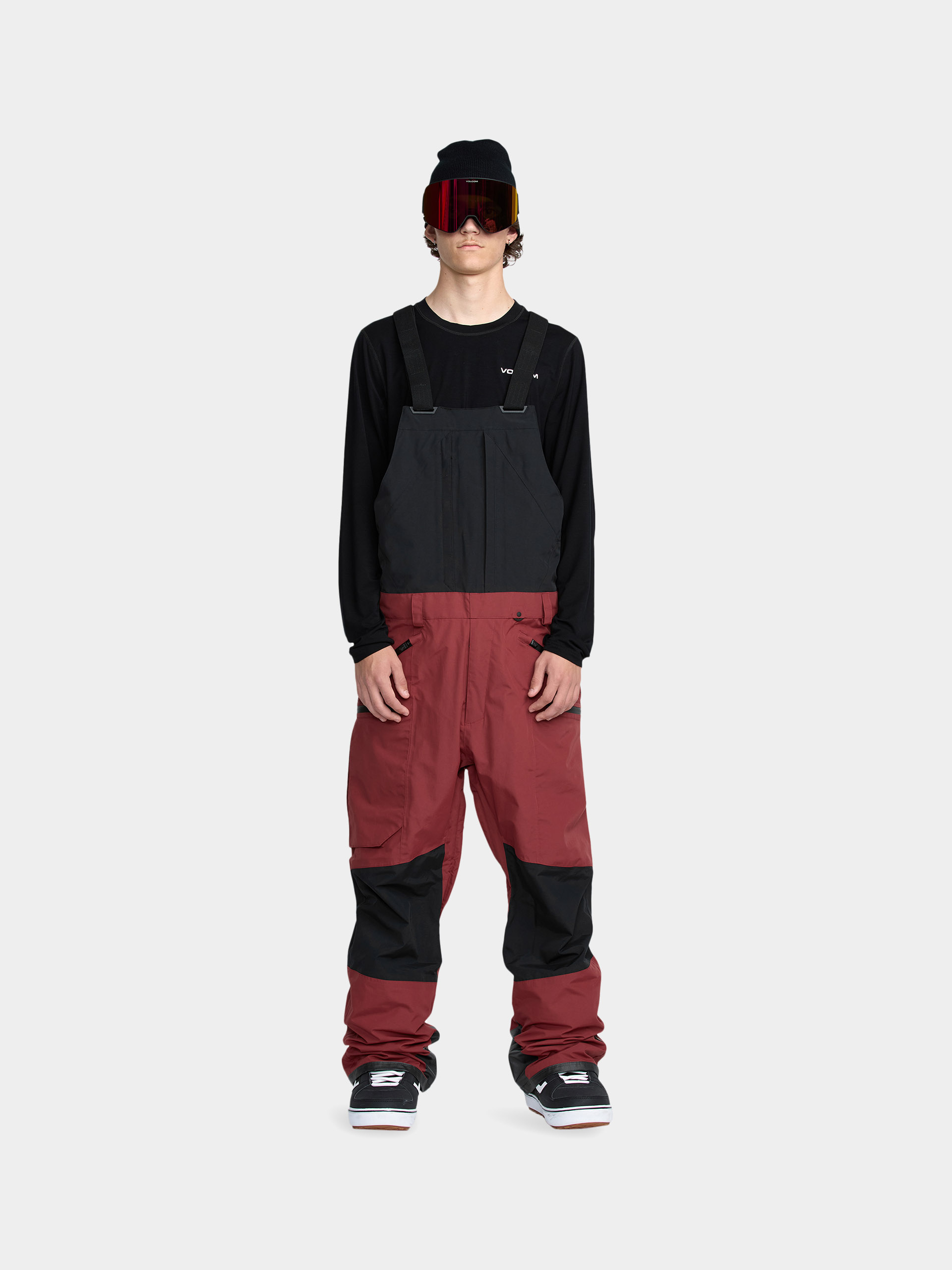 Pantaloni pentru snowboard Volcom Rain Gore Tex Bib Overall (burnt red)