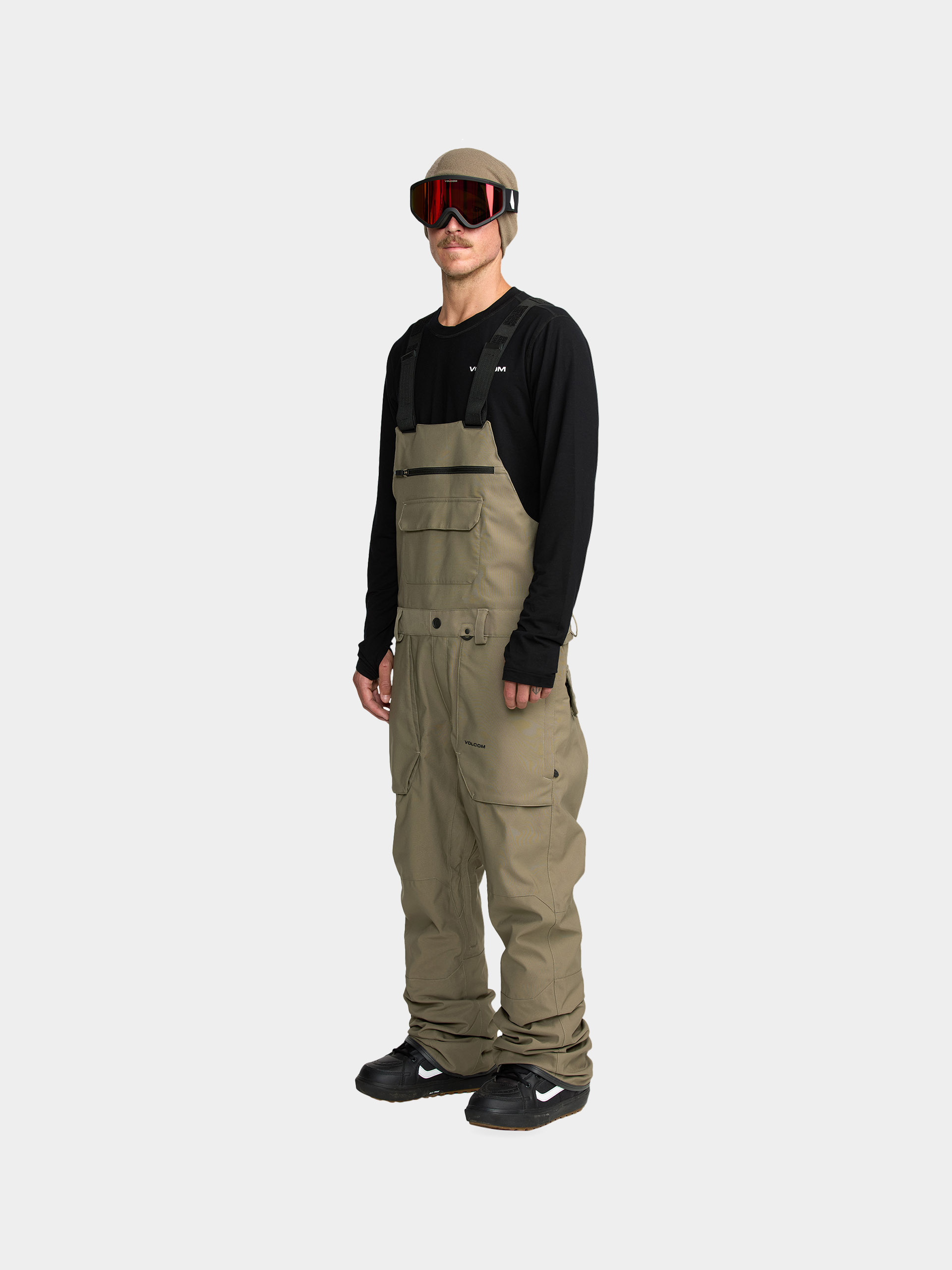 Pentru bărbați Pantaloni pentru snowboard Volcom Roan Bib Overall (military)