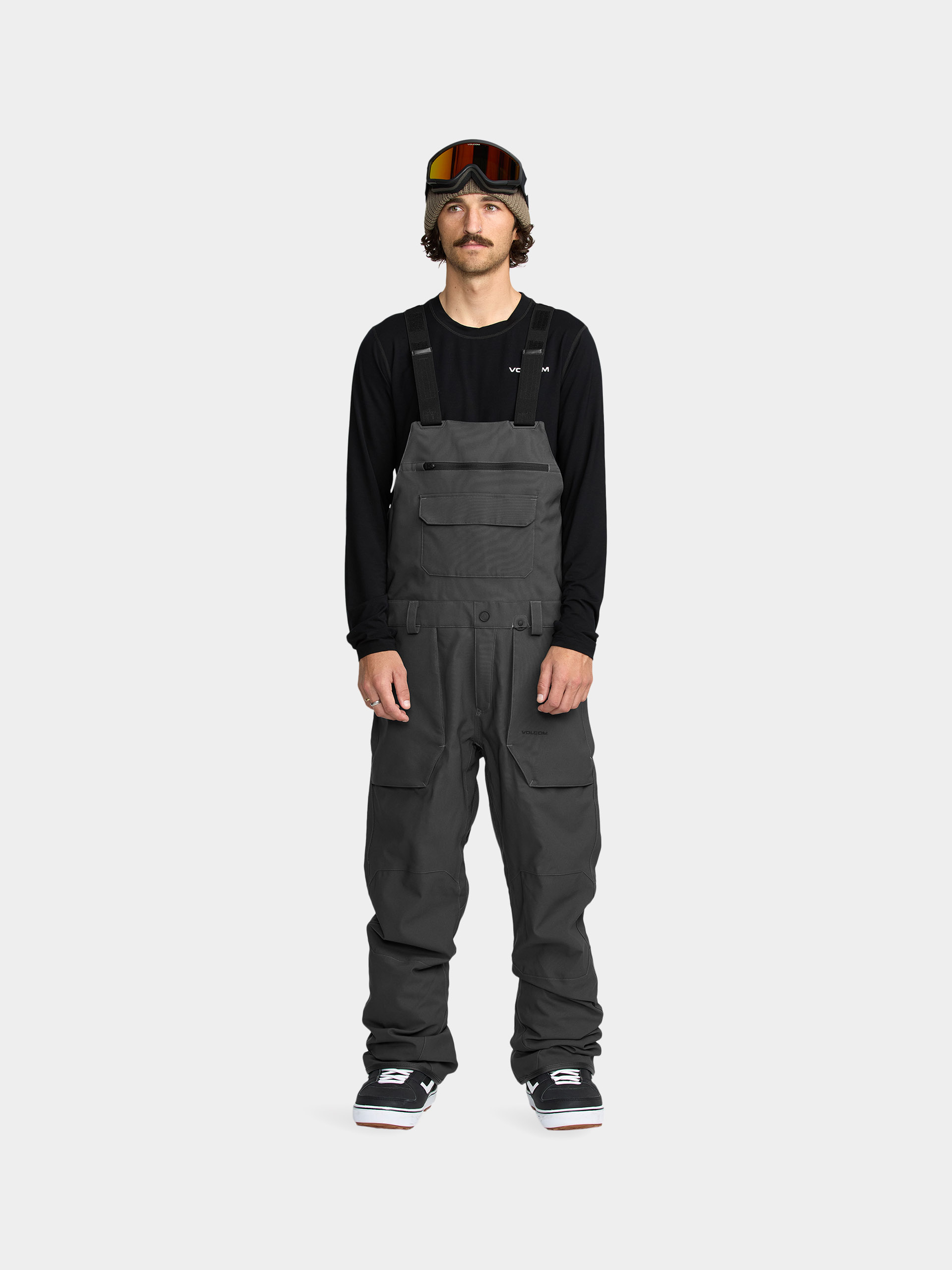Pantaloni pentru snowboard Volcom Roan Bib Overall (dark grey)
