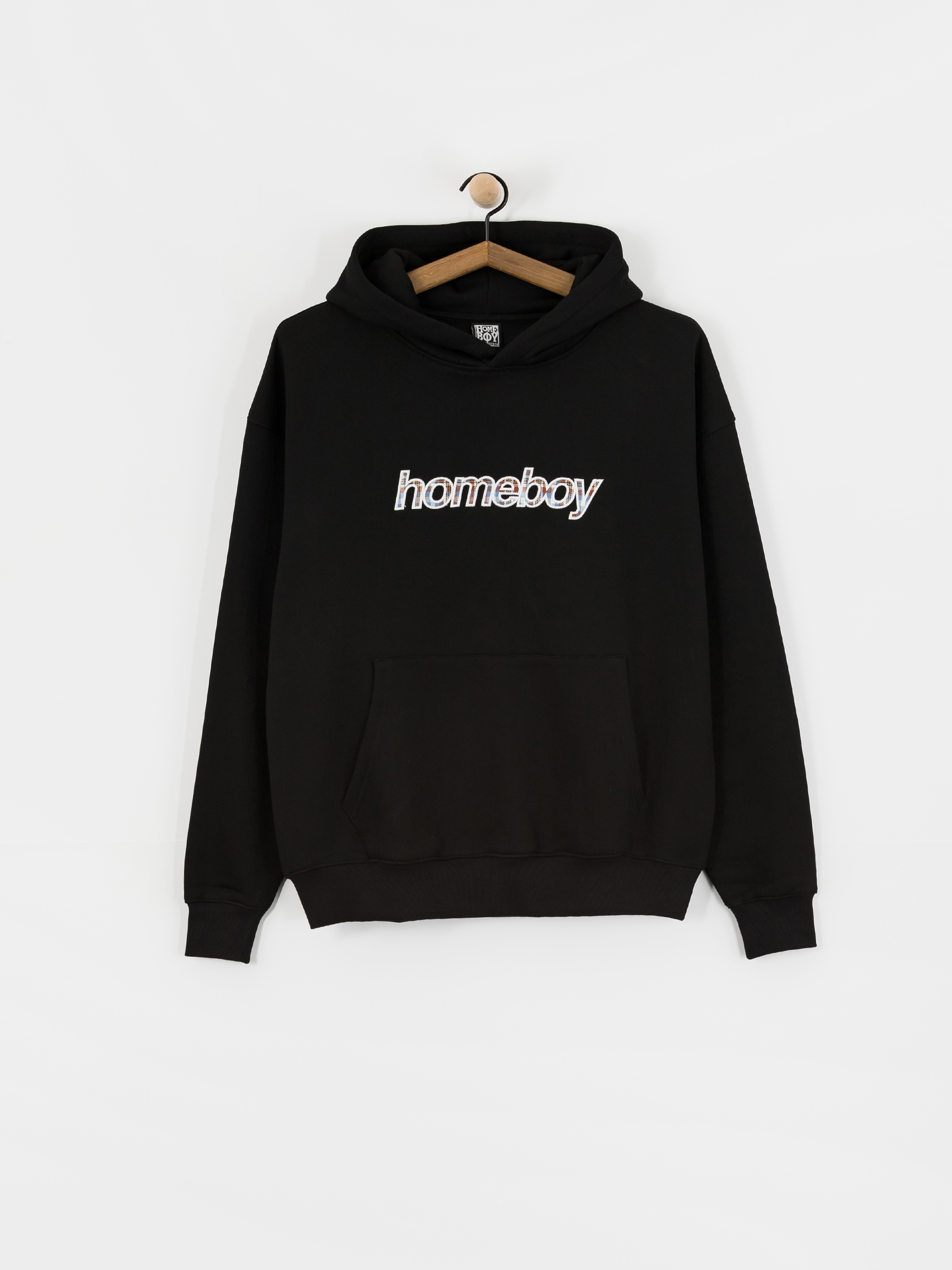 Hanorac cu glugă Homeboy Plaid Helvetica HD (black)