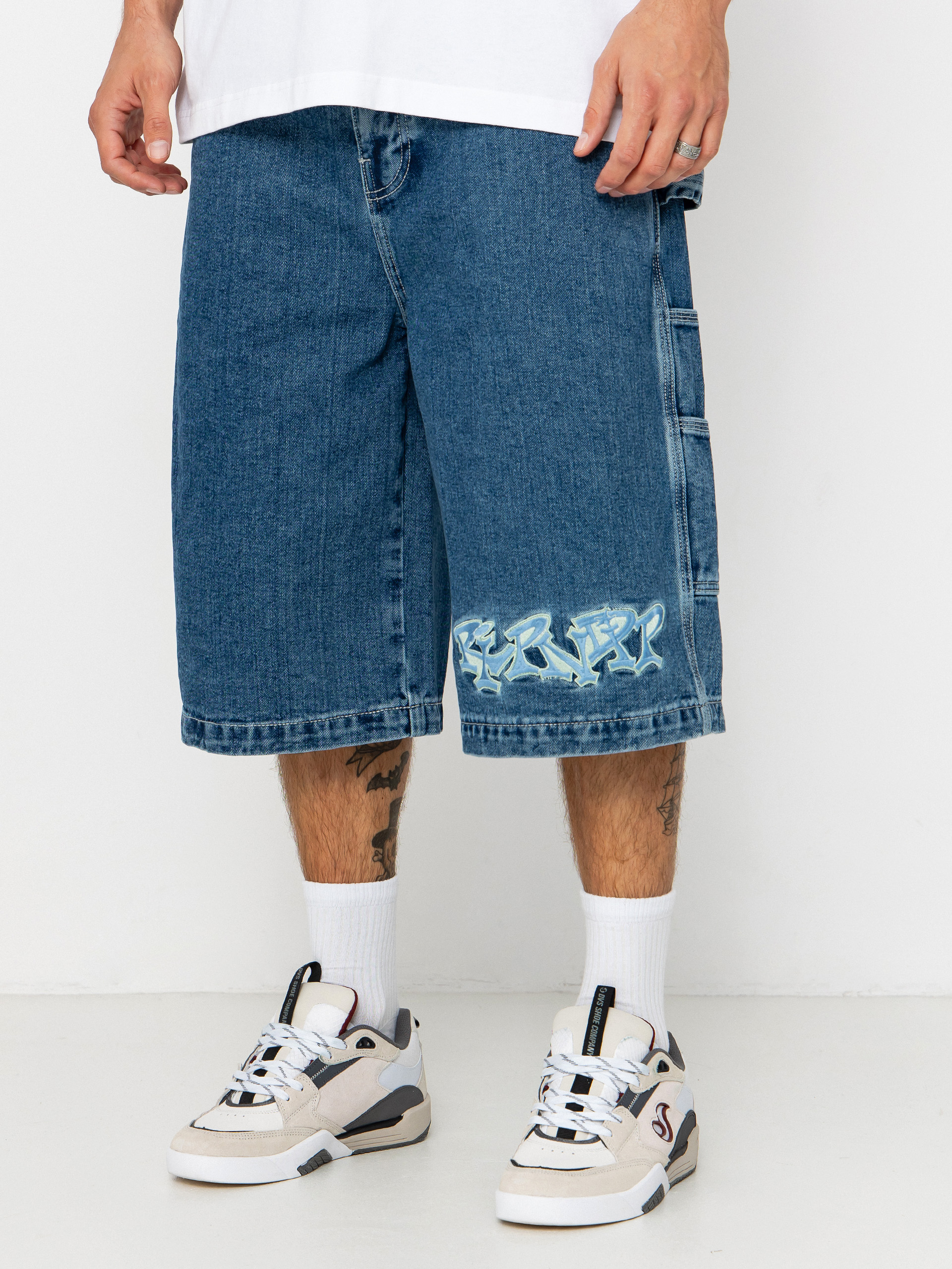 Pantaloni scurți RipNDip Ace Ultra Wide Leg (medium wash)