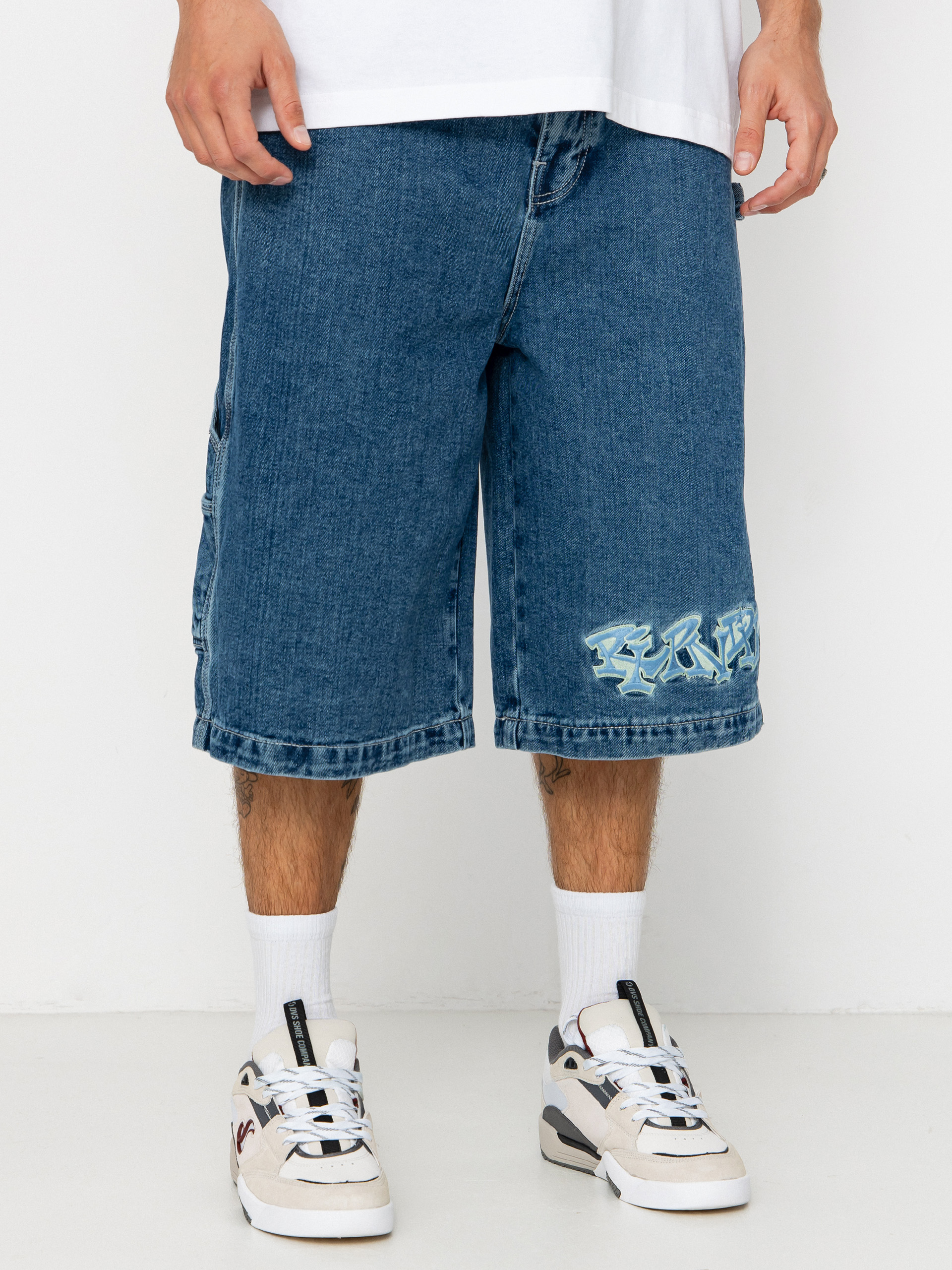 Pantaloni scurți RipNDip Ace Ultra Wide Leg (medium wash)