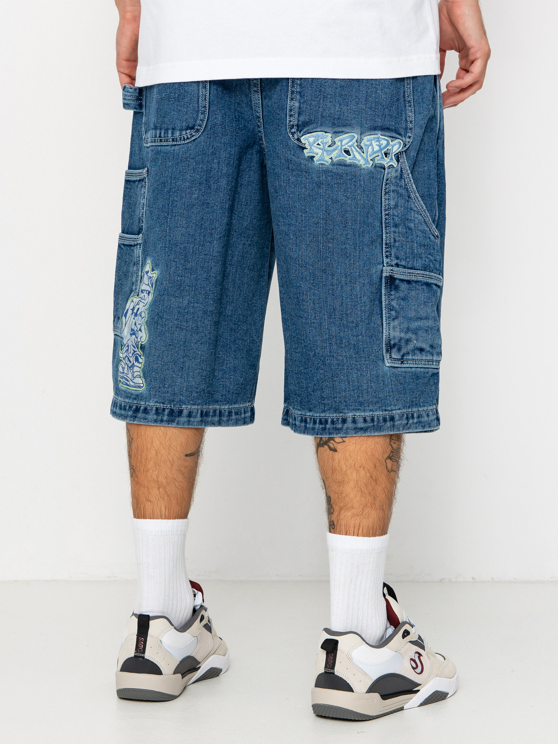 Pantaloni scurți RipNDip Ace Ultra Wide Leg (medium wash)