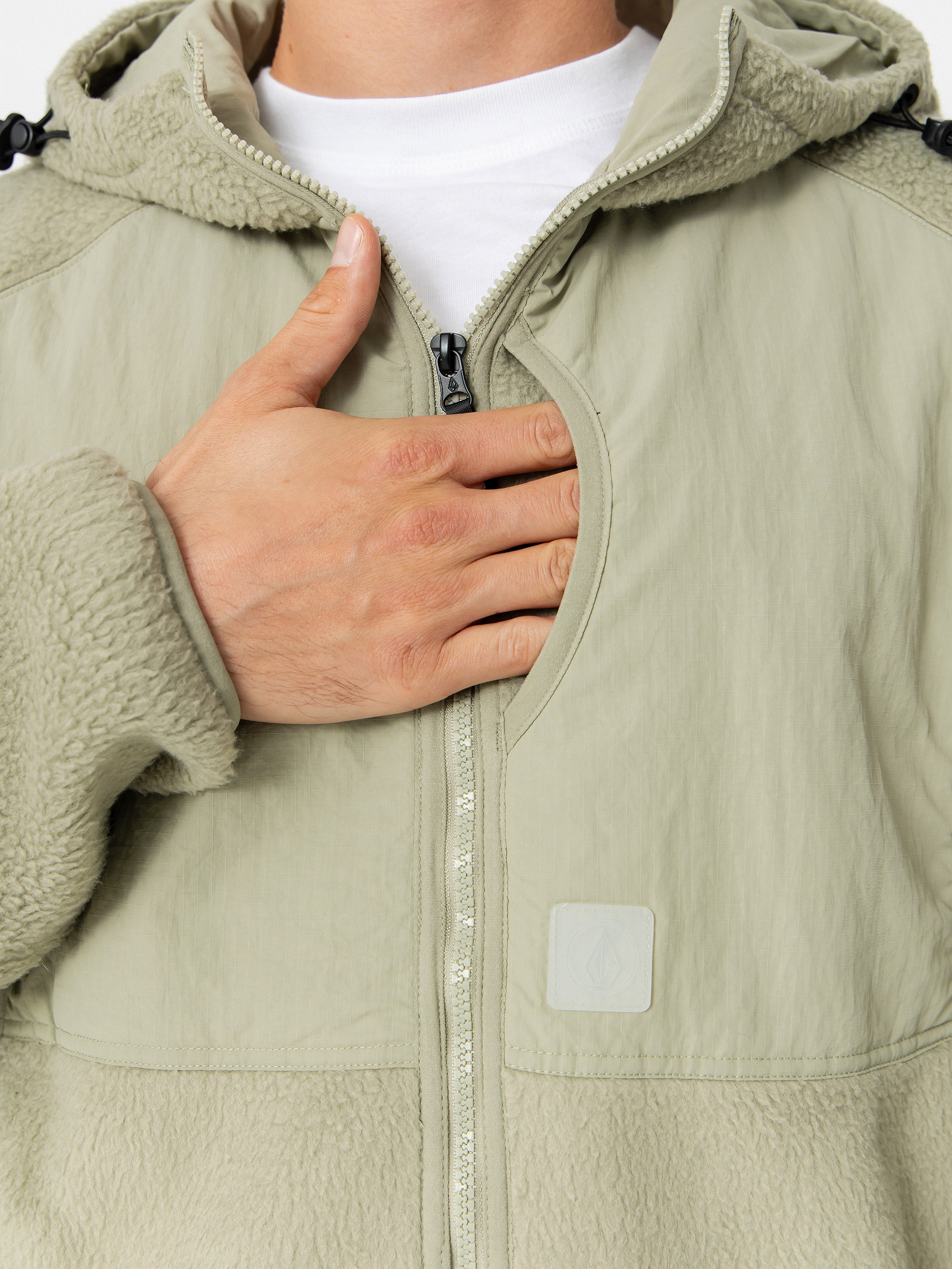 Hanorac cu glugă Volcom Nomaa Sherpa ZHD (green tea)