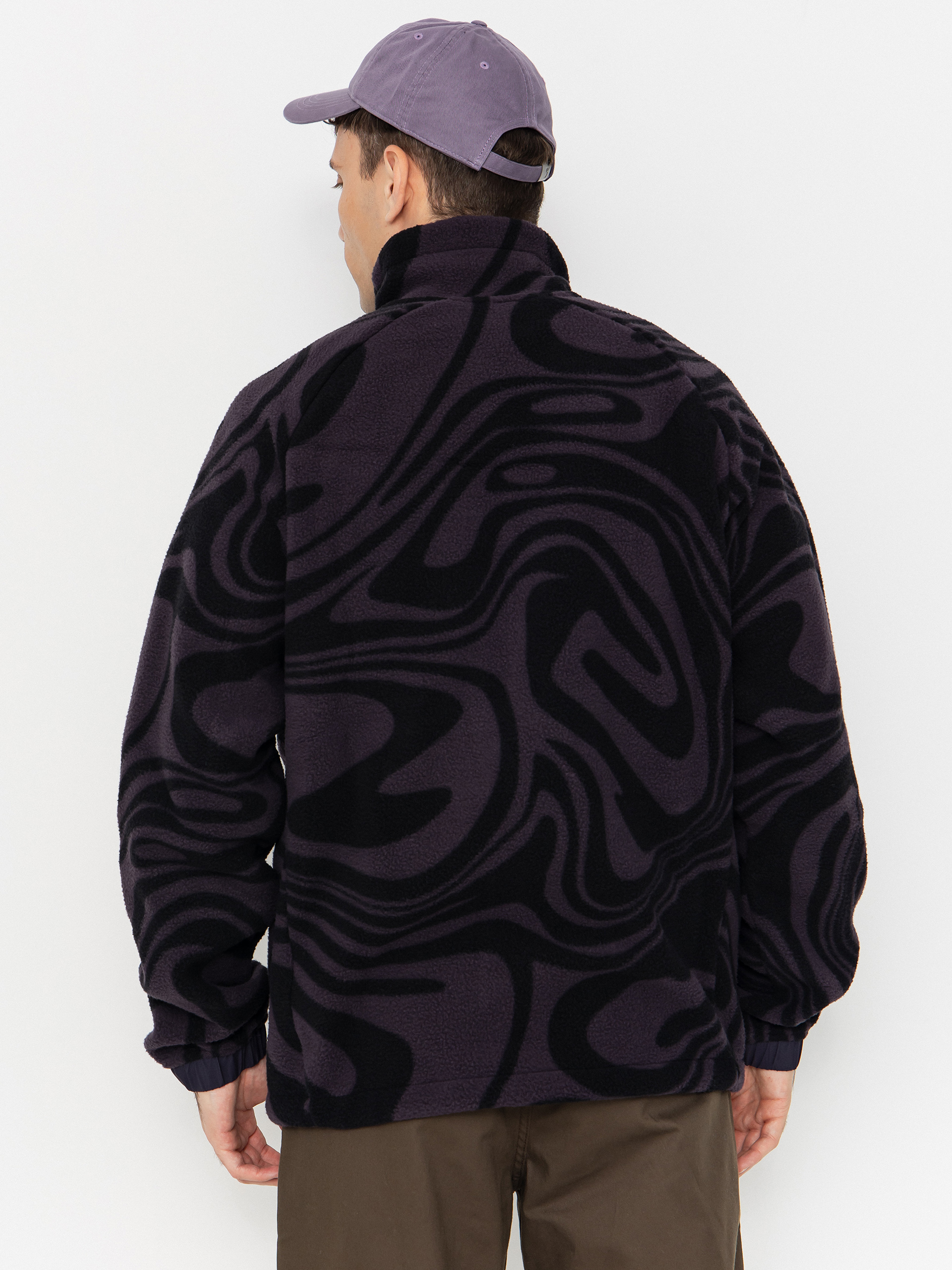 Pentru bărbați Hanorac din fleece Helly Hansen Panorama Printed Pile Snap (black grape swirl aop)