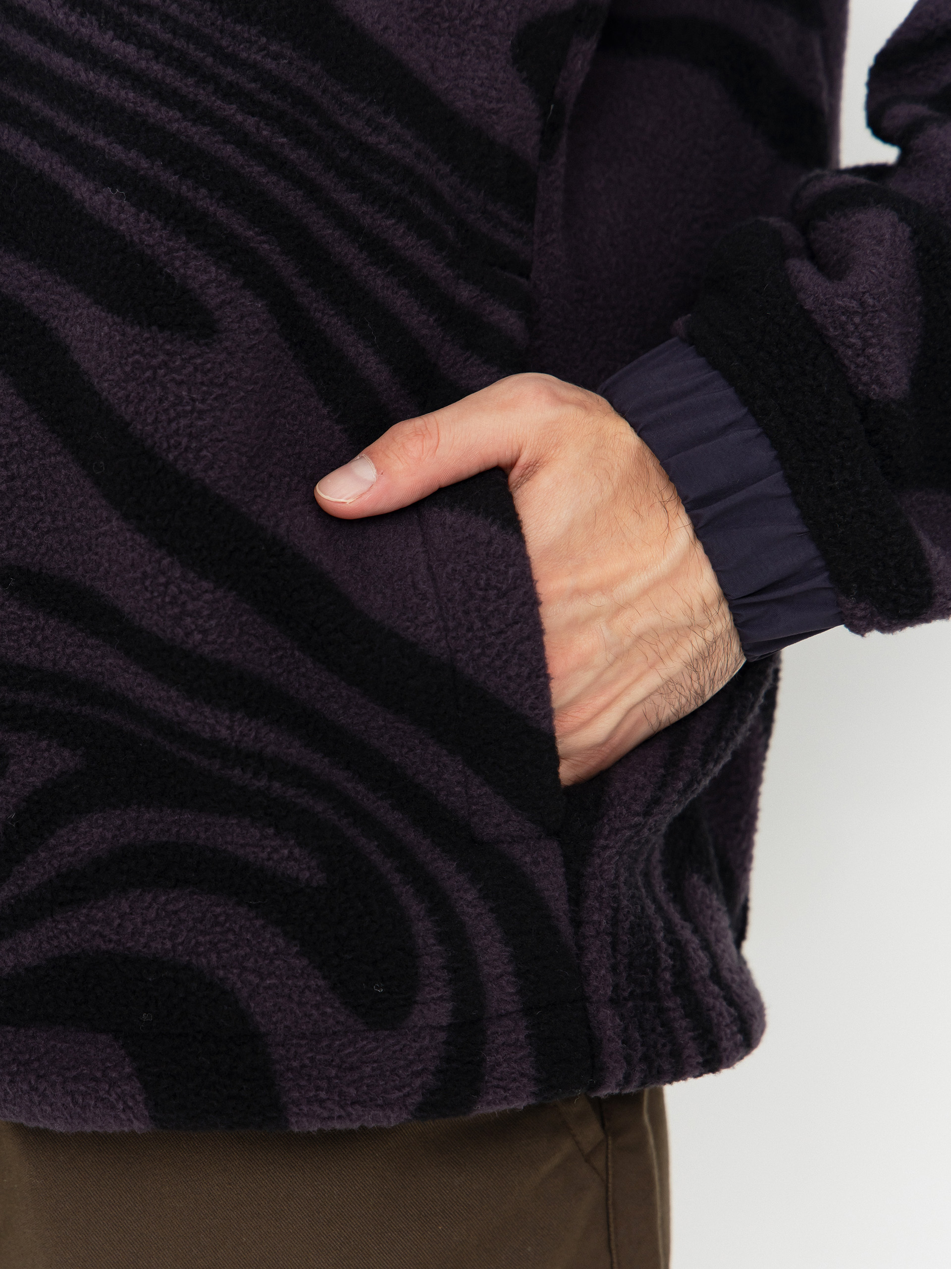 Pentru bărbați Hanorac din fleece Helly Hansen Panorama Printed Pile Snap (black grape swirl aop)