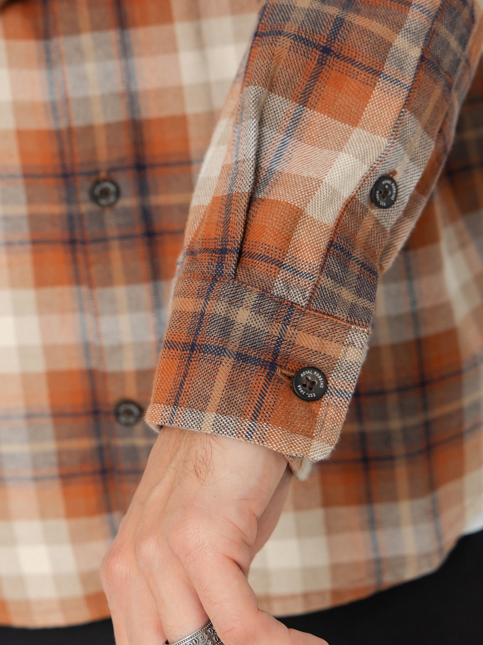 Cămașă Royal Robbins Lieback Organic Cotton Flannel (rust brown dipsea pld)