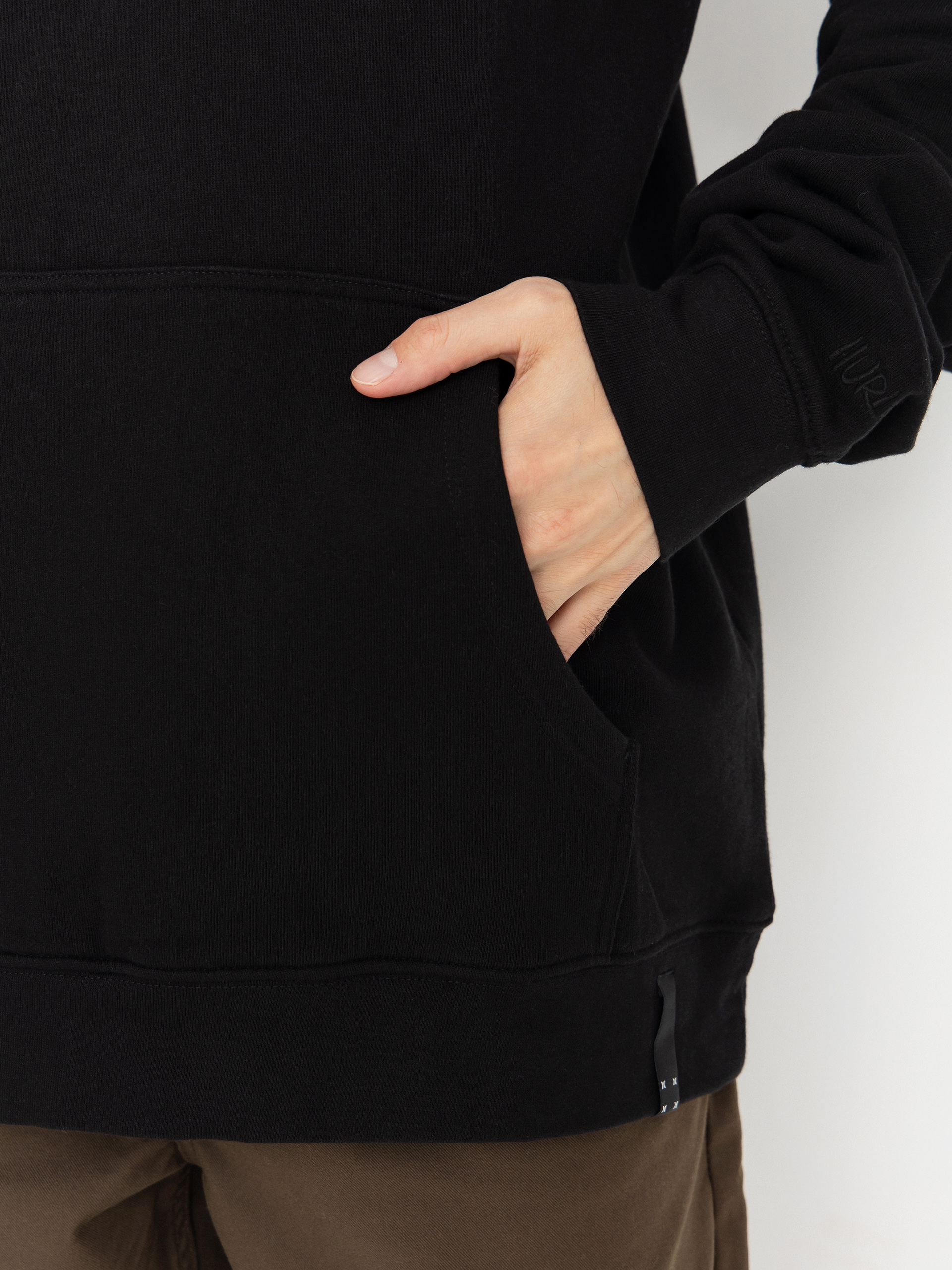 Hanorac cu glugă Hurley Bcnk8 Washed HD (black)