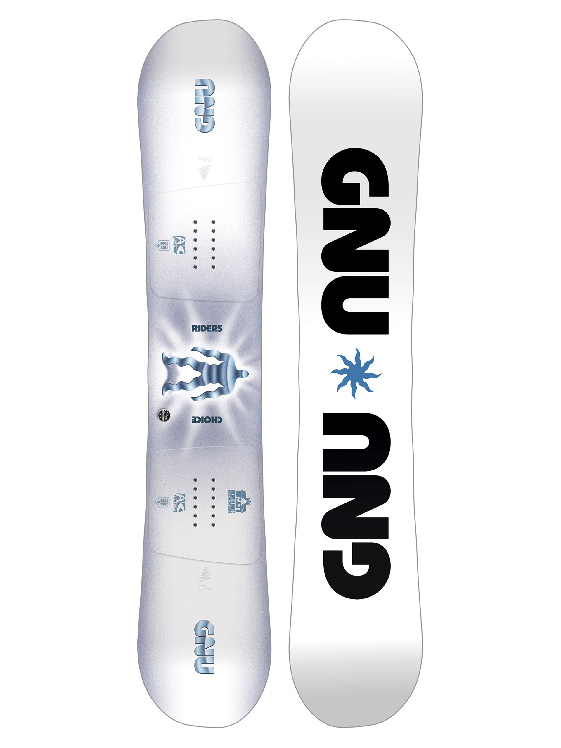Snowboard Gnu Riders Choice - alb (white/black)