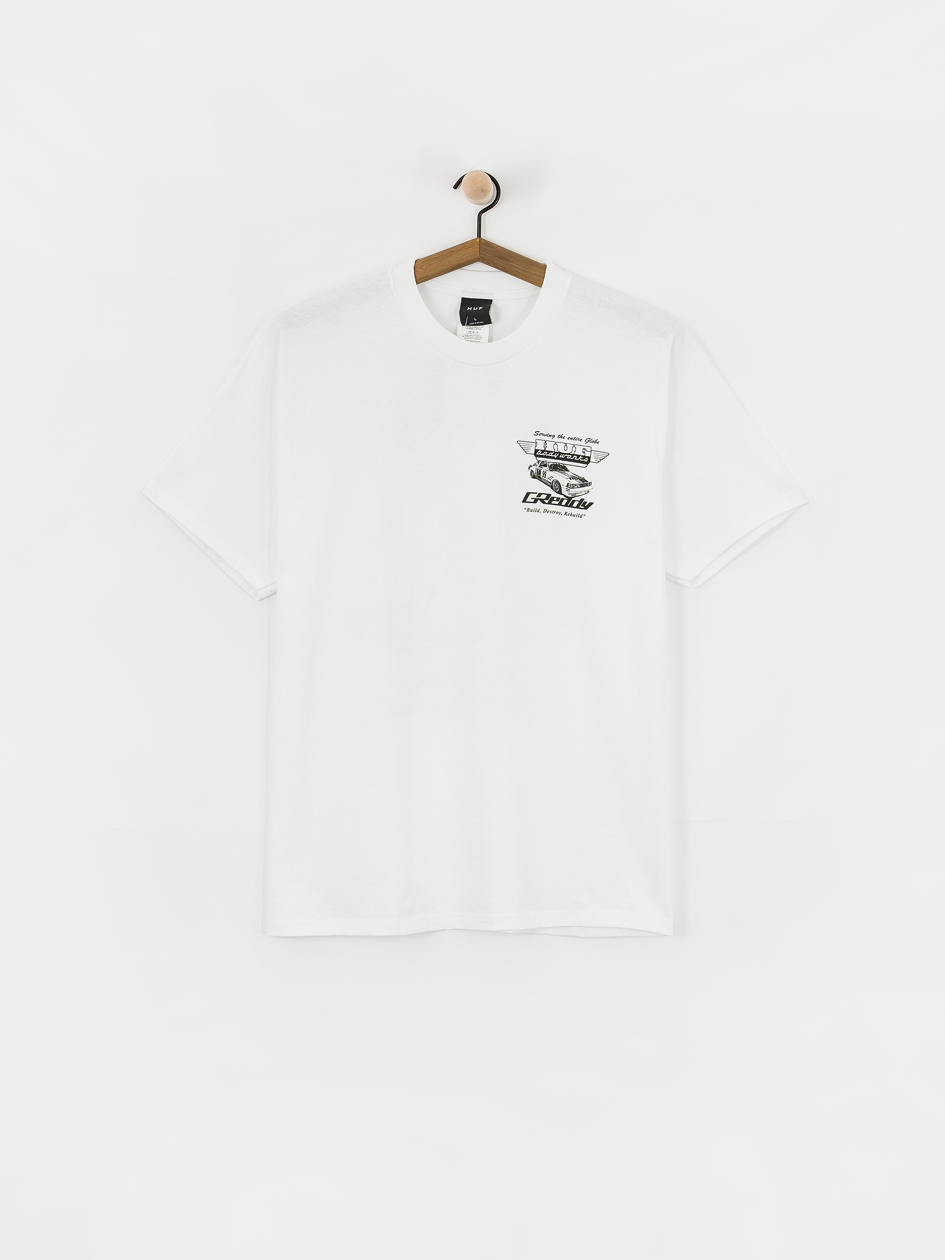 Tricou HUF X Greddy Body Works (white)