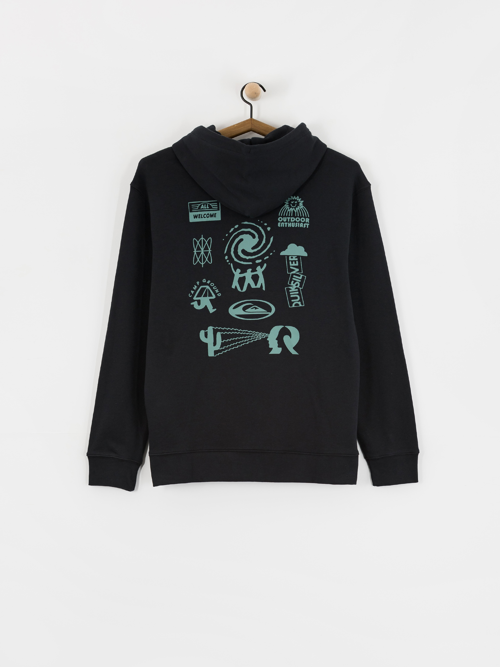 Hanorac cu glugă Quiksilver Salt Water Graphic HD (black)