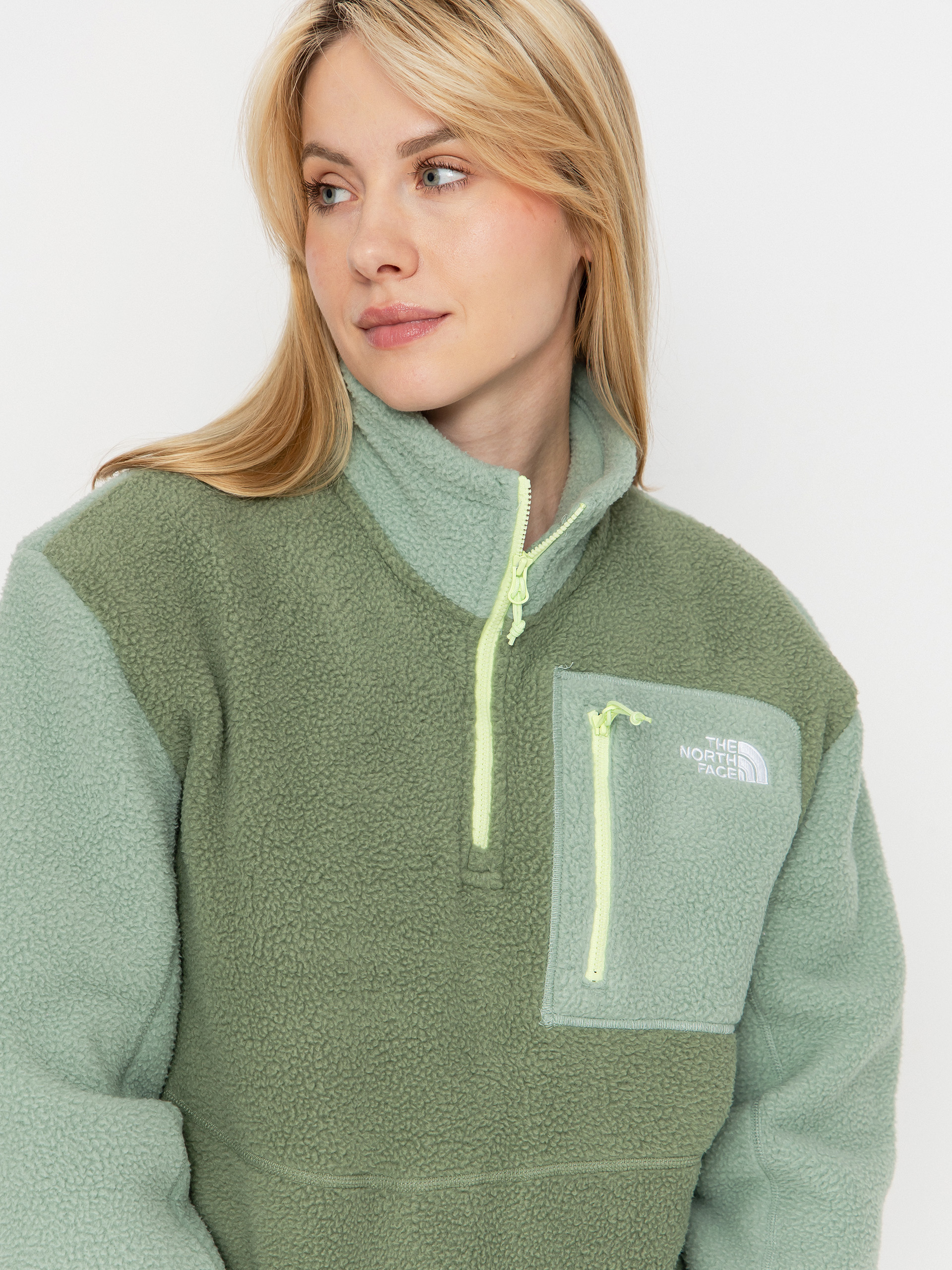 Pentru bărbați Hanorac din fleece The North Face Yumiori 1/4 Zip (bark mist/slate moss/as)