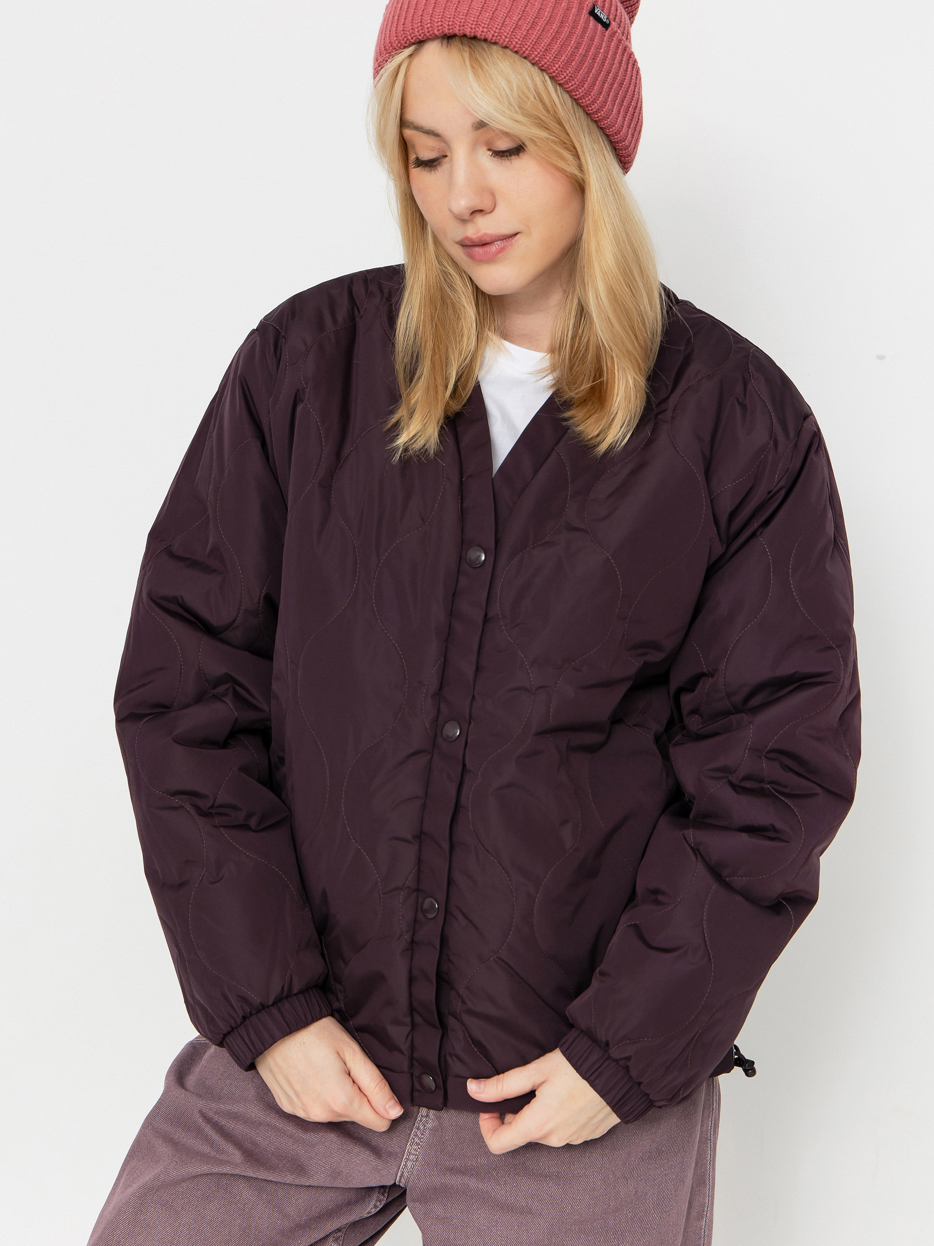 Palton Vans Suffolk Cheetah Check Pile Coat Wmn (dark port)