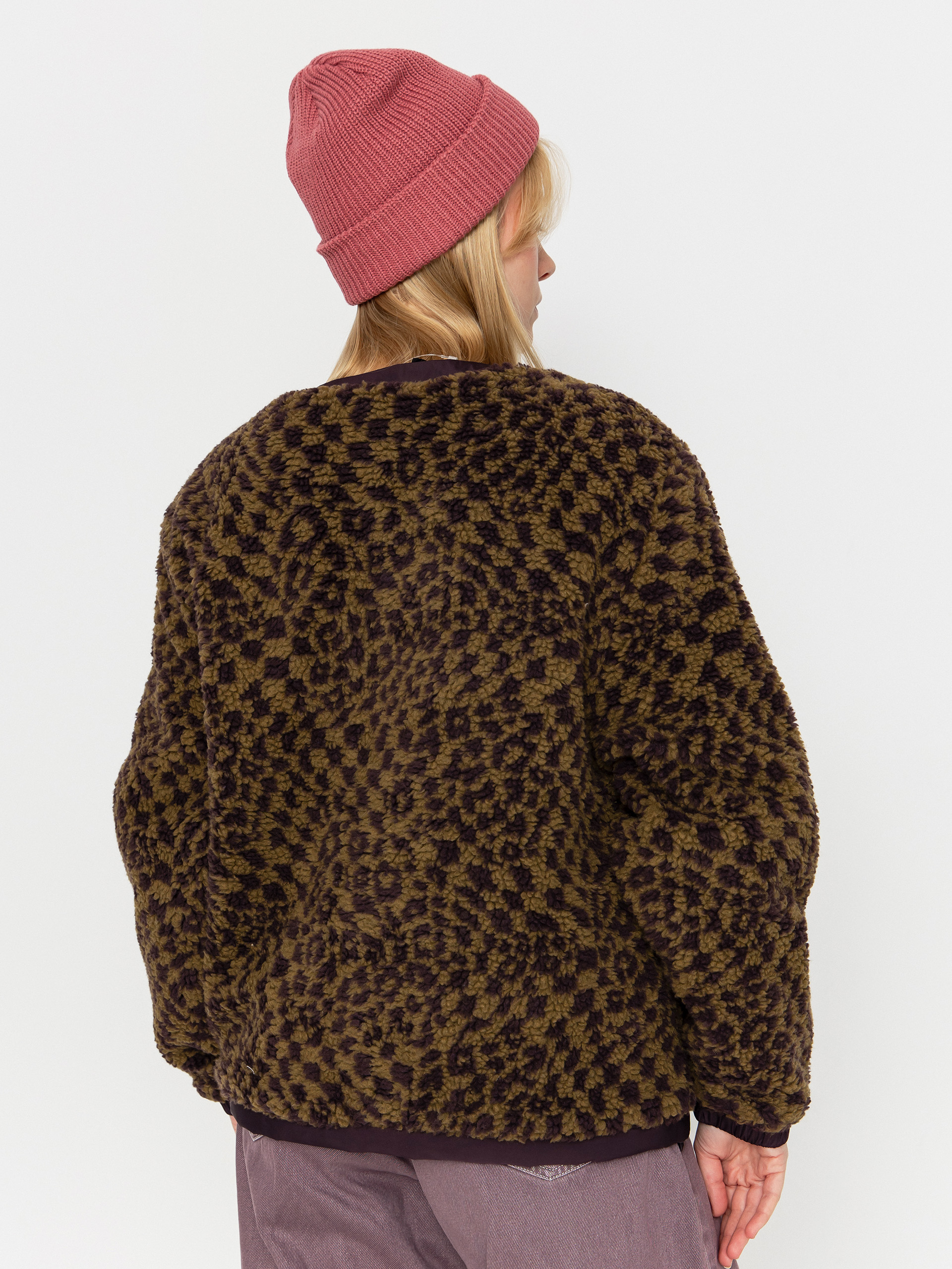 Palton Vans Suffolk Cheetah Check Pile Coat Wmn (dark port)