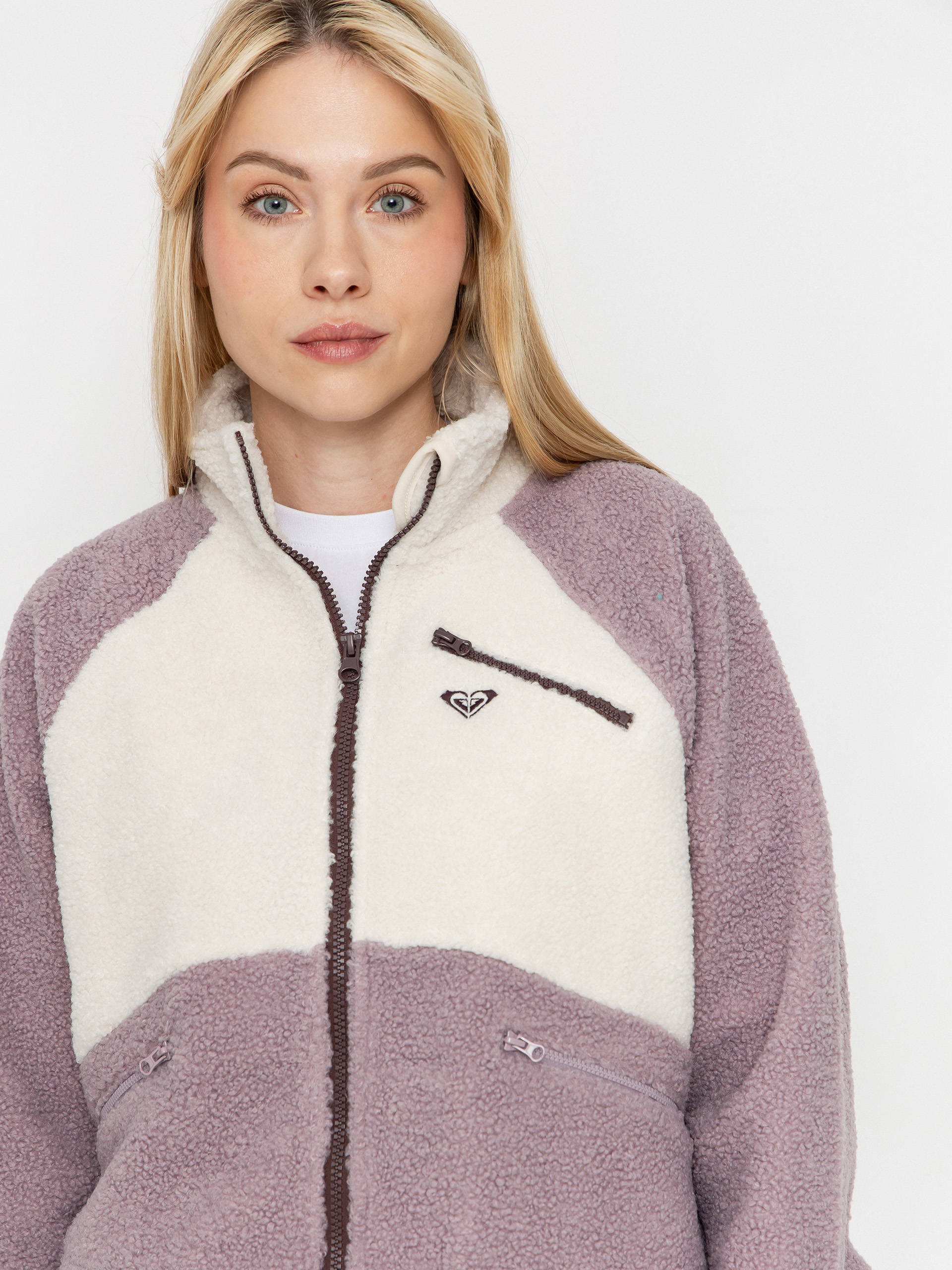 Pentru femei Hanorac din fleece Roxy Waves Of Warmth Colorblock (nirvana)