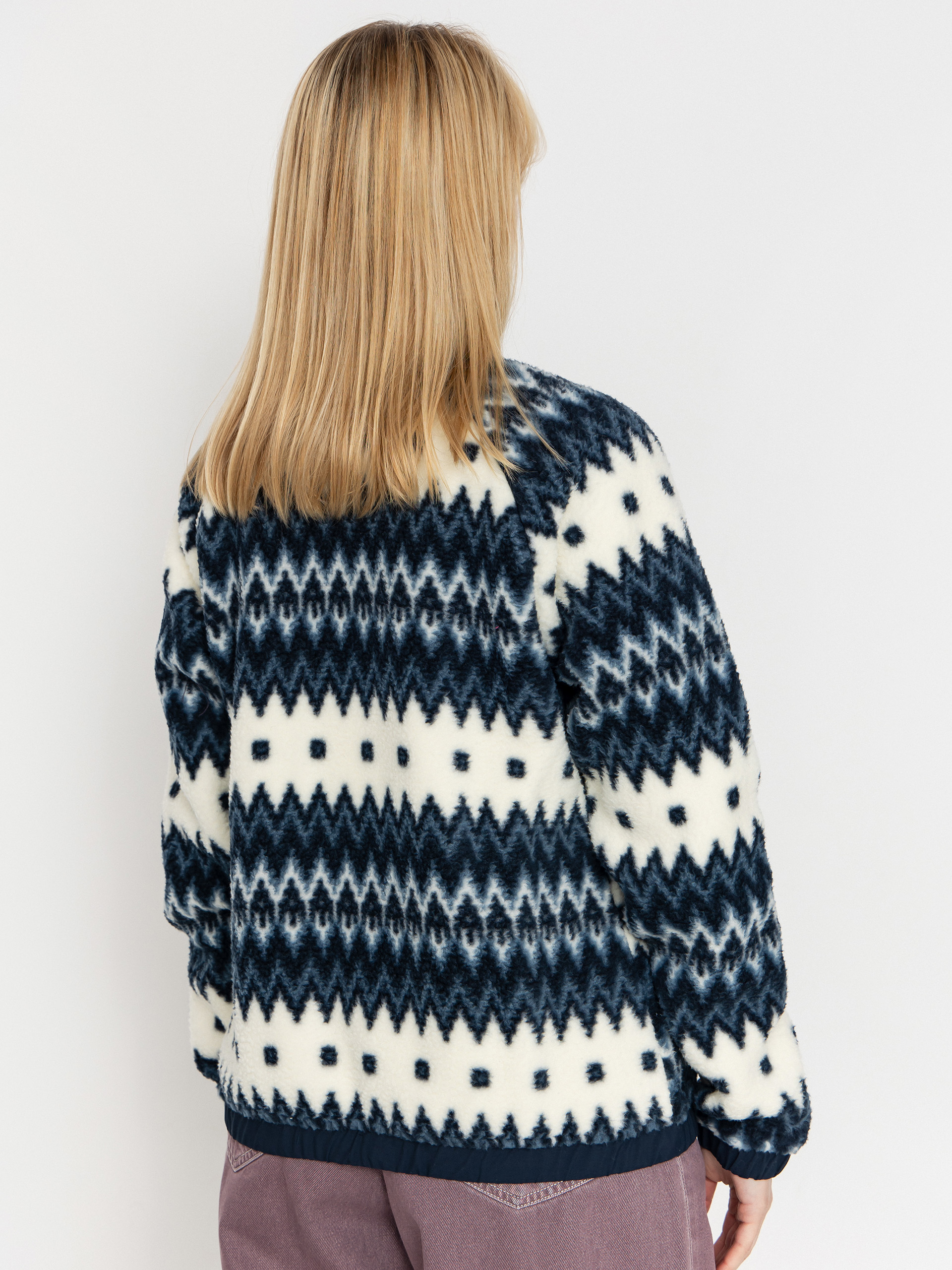 Pentru femei Hanorac din fleece Helly Hansen Imperial Printed Pile Snap (navy nordic aop)