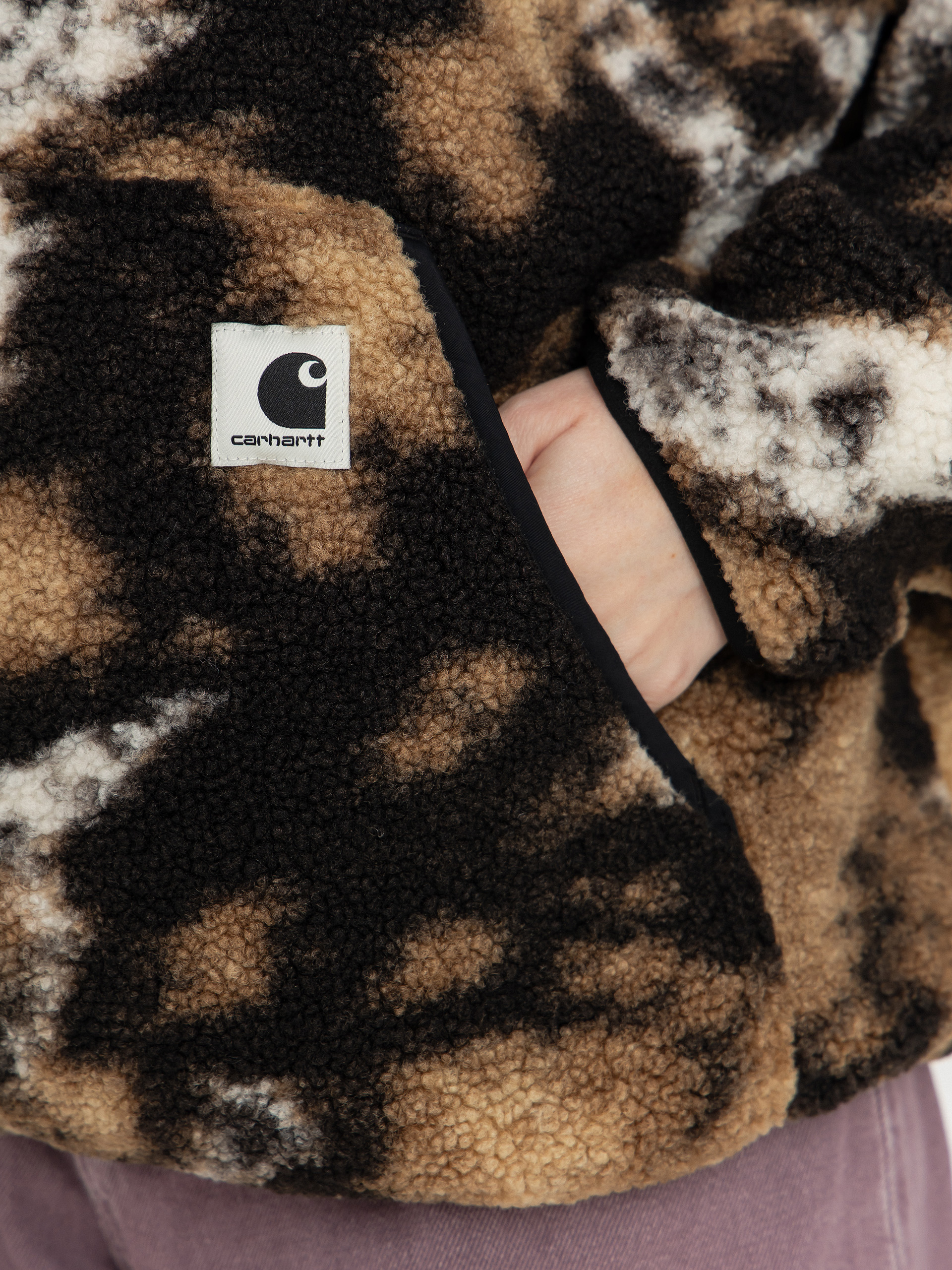 Pentru femei Hanorac din fleece Carhartt WIP Elliot (wild dog jacquard/black)