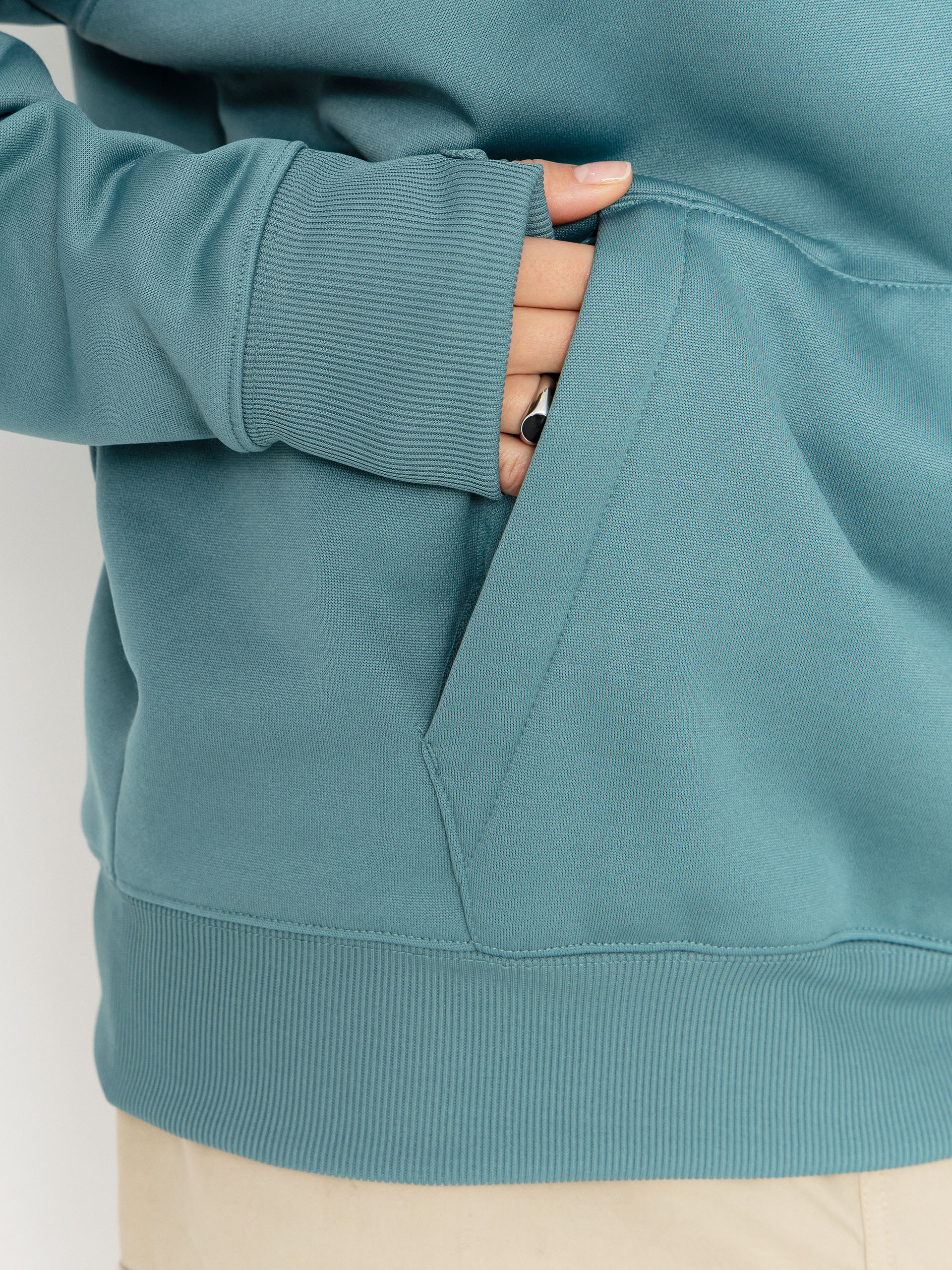 Hanorac cu glugă Volcom Riding Hydro HD Wmn (arctic blue)