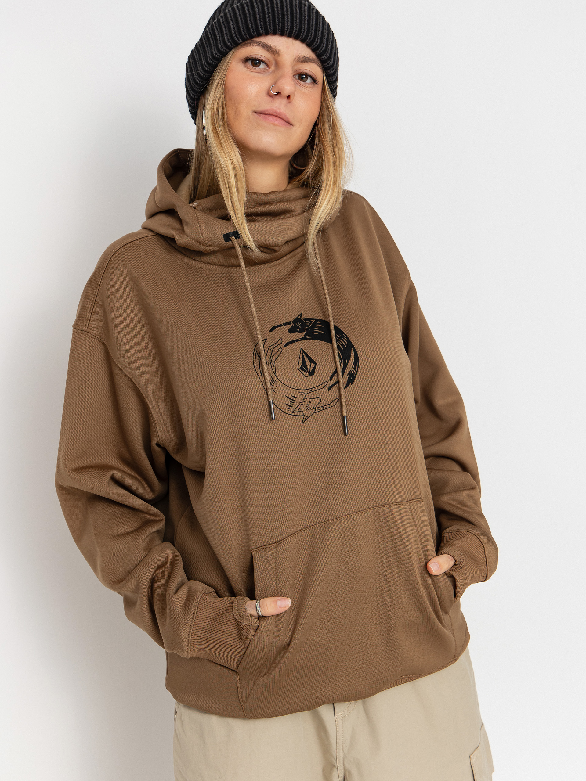 Hanorac cu glugu0103 Volcom Riding Hydro HD Wmn (bronze)