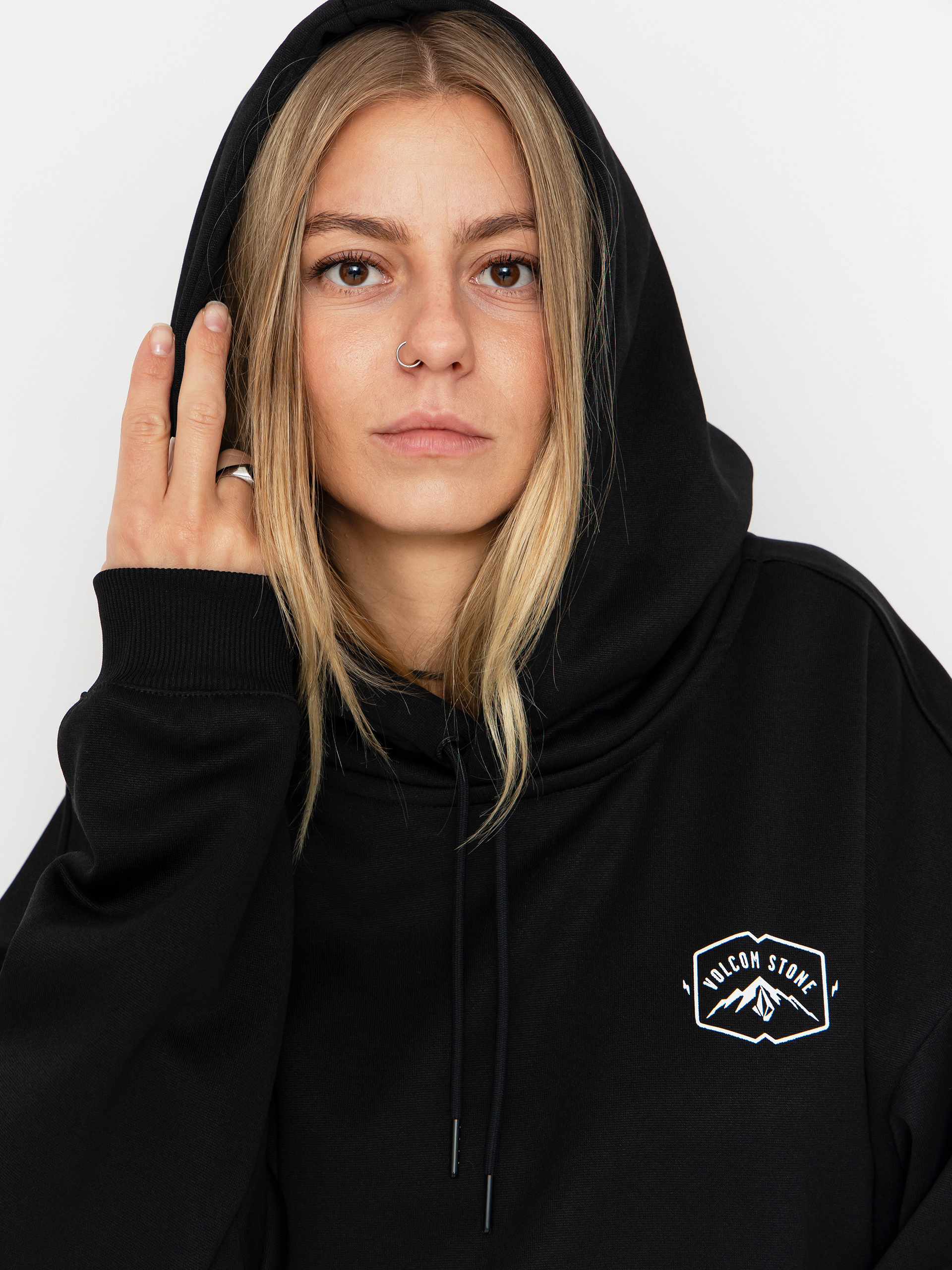 Hanorac cu glugă Volcom Essential Hydro HD Wmn (black)