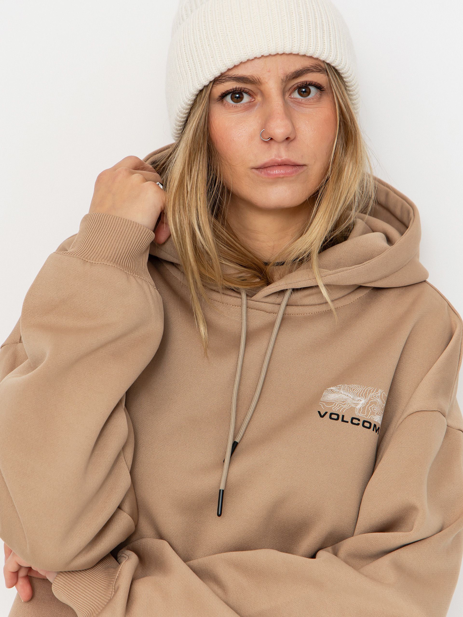 Hanorac cu glugă Volcom Essential Hydro HD Wmn (oatmeal)