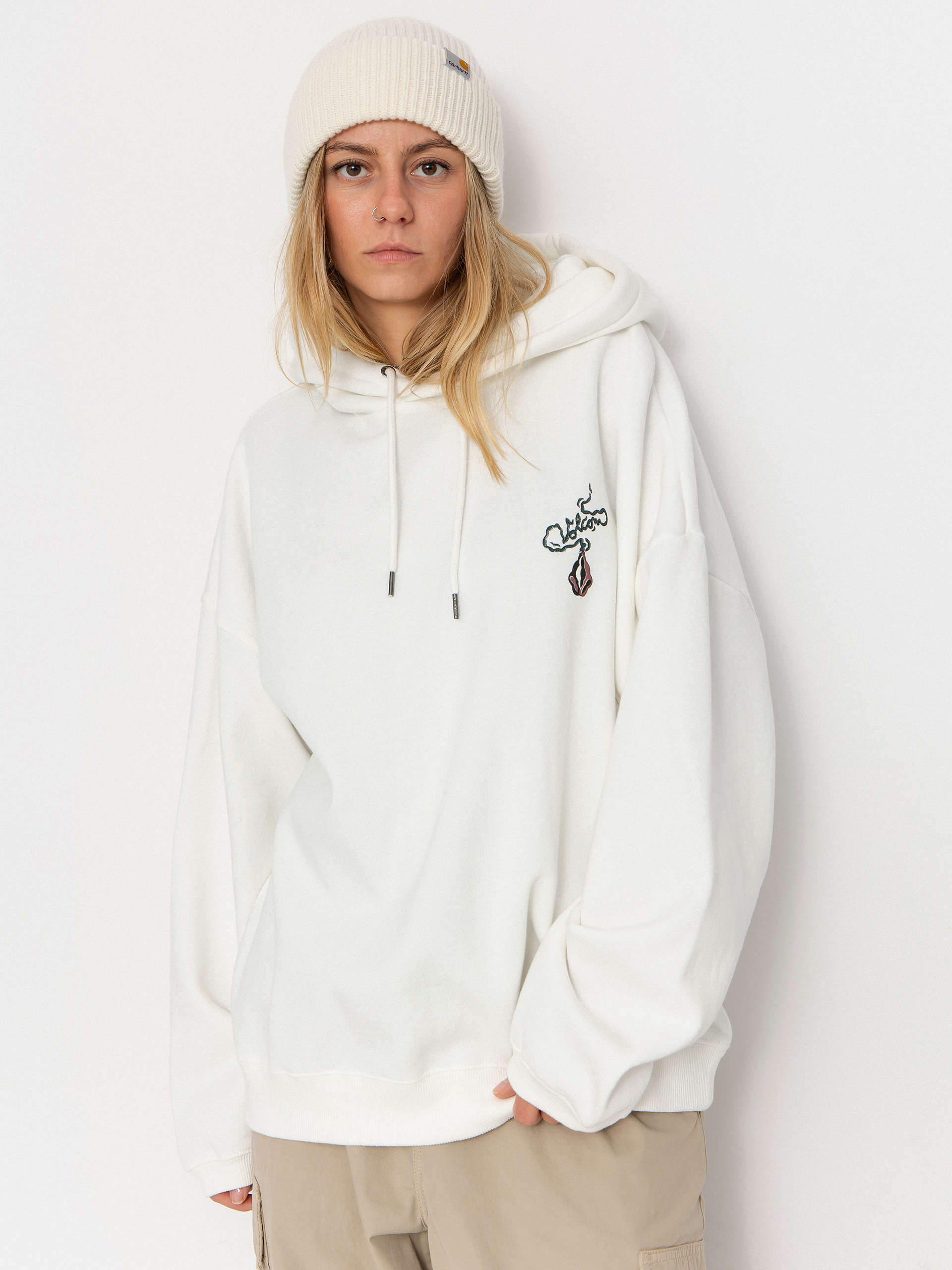 Hanorac cu glugă Volcom Radical Daze HD Wmn (star white)