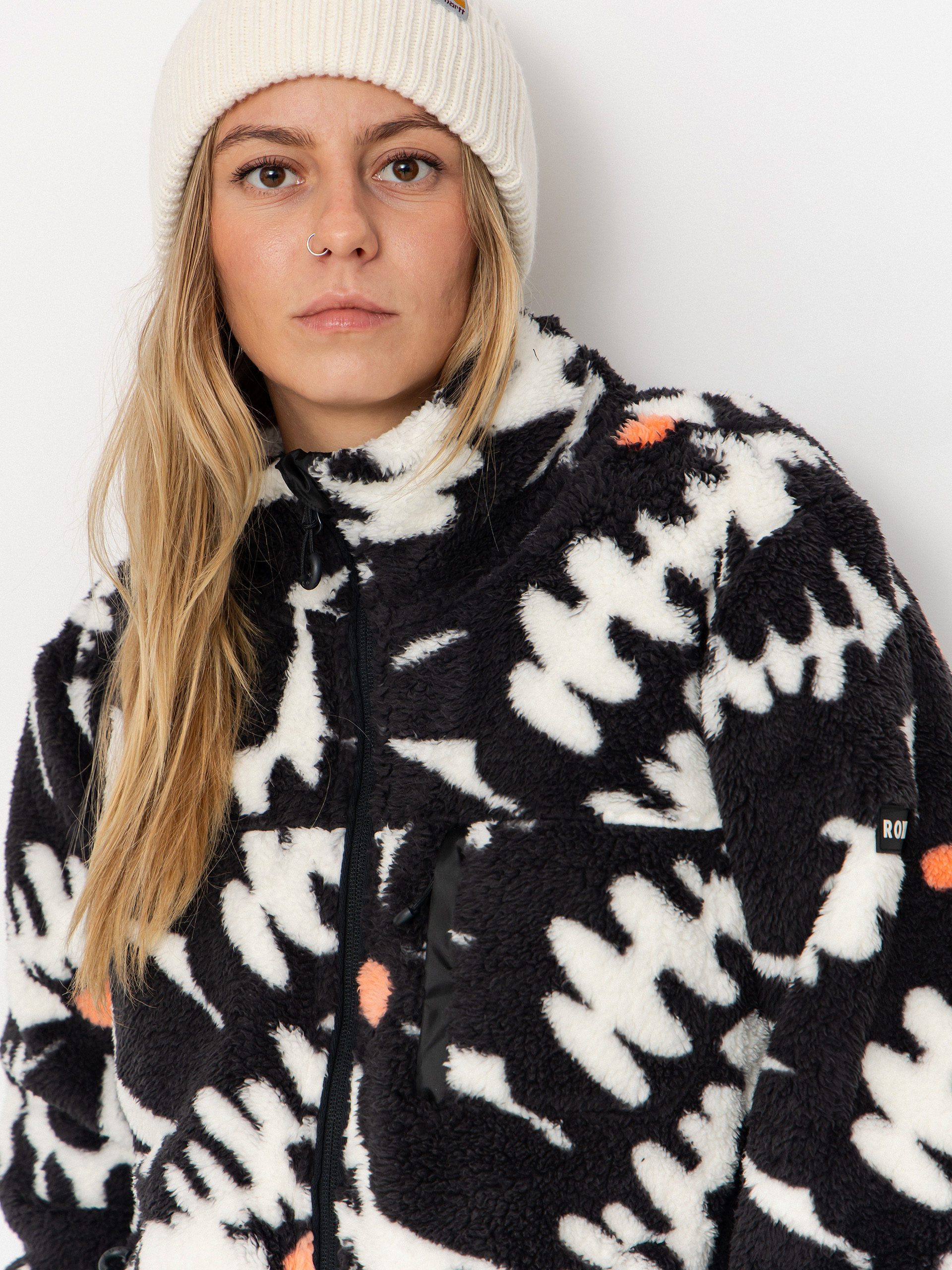 Pentru femei Hanorac din fleece Roxy Alabama Full Zip Printed (anthracite roxy pro)