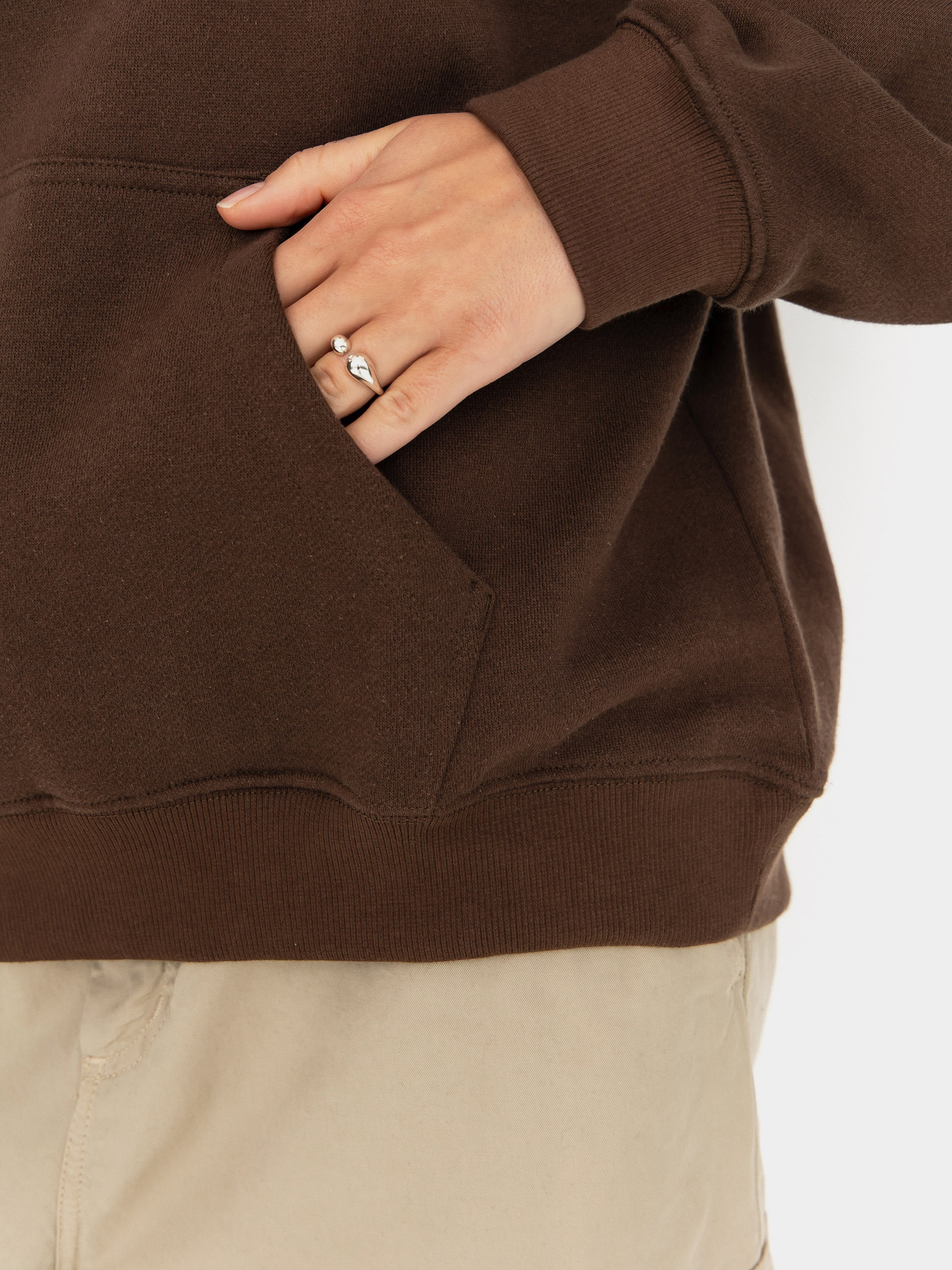 Hanorac cu glugă Quiksilver Standard HD Wmn (chocolate brown)