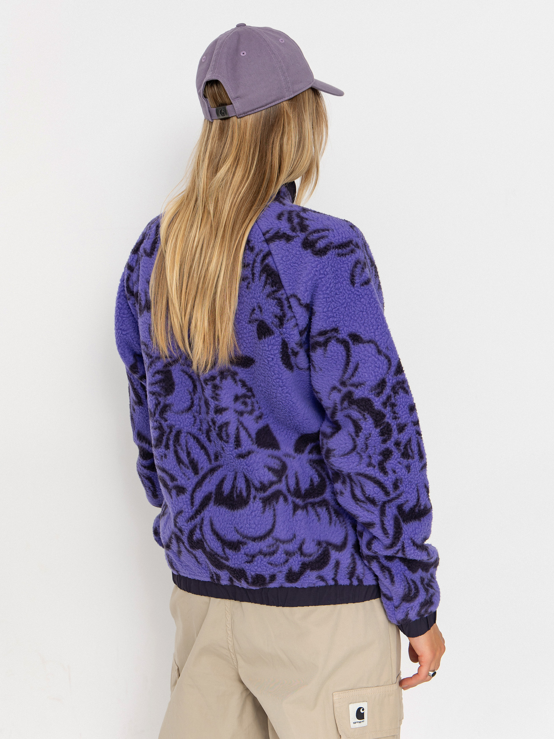 Pentru femei Hanorac din fleece Helly Hansen Imperial Printed Pile Snap (ultra violet peony aop)