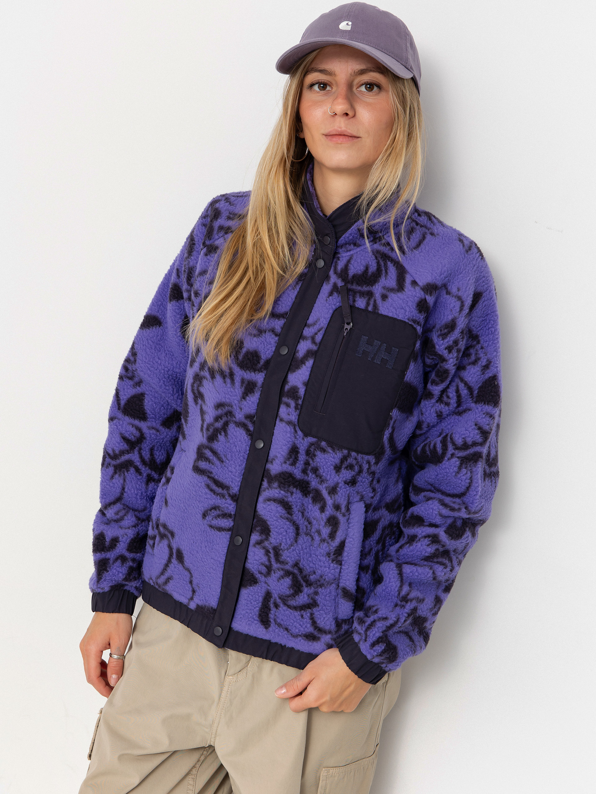 Hanorac din fleece Helly Hansen Imperial Printed Pile Snap Wmn (ultra violet peony aop)