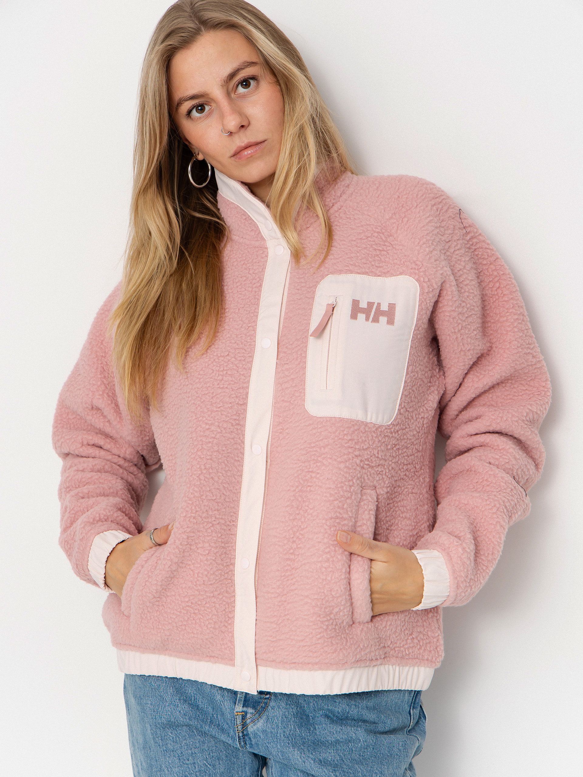 Hanorac din fleece Helly Hansen Imperial Pile Snap Wmn (pink salt)