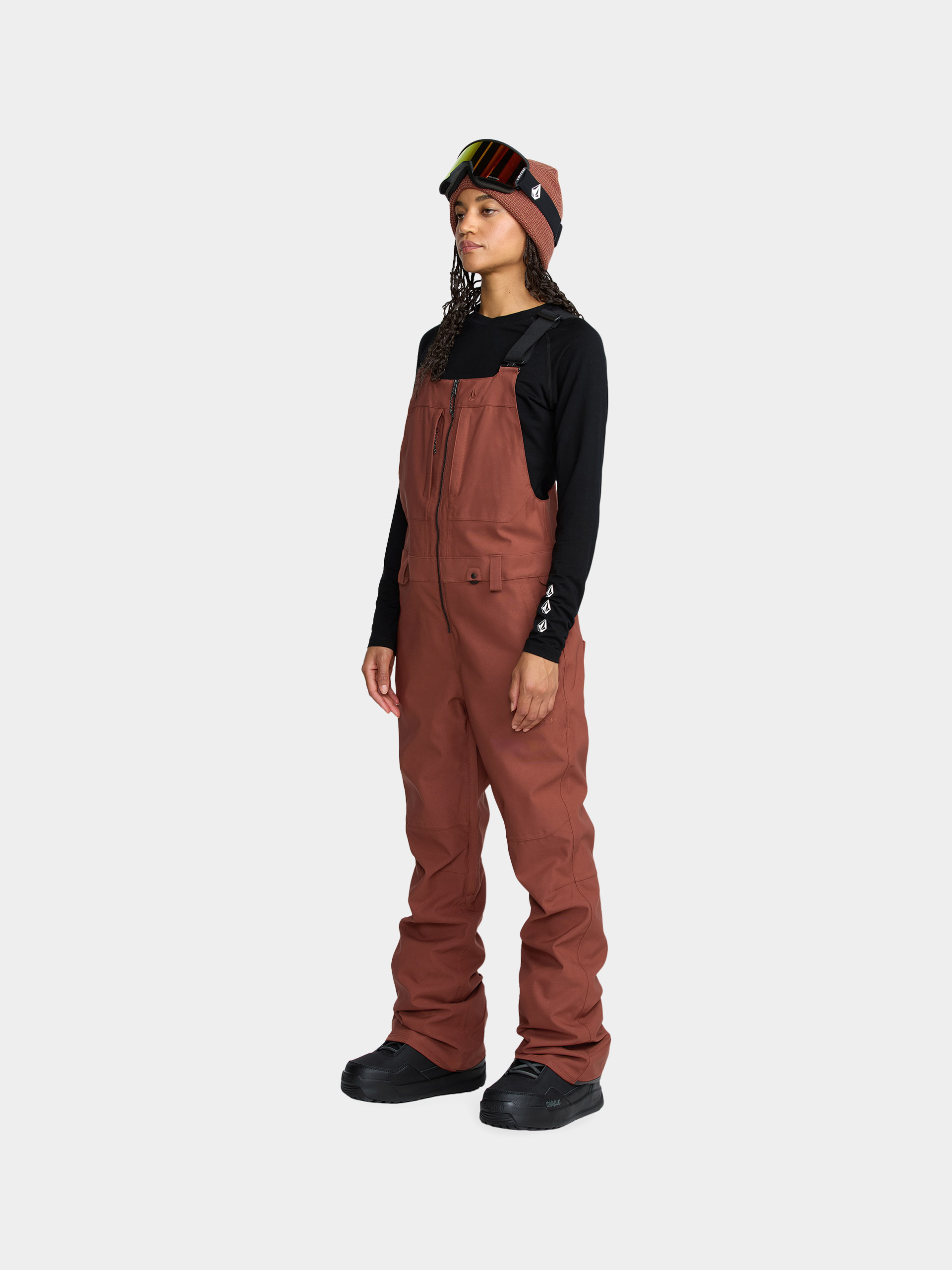 Pentru femei Pantaloni pentru snowboard Volcom Swift Bib Overall (henna)
