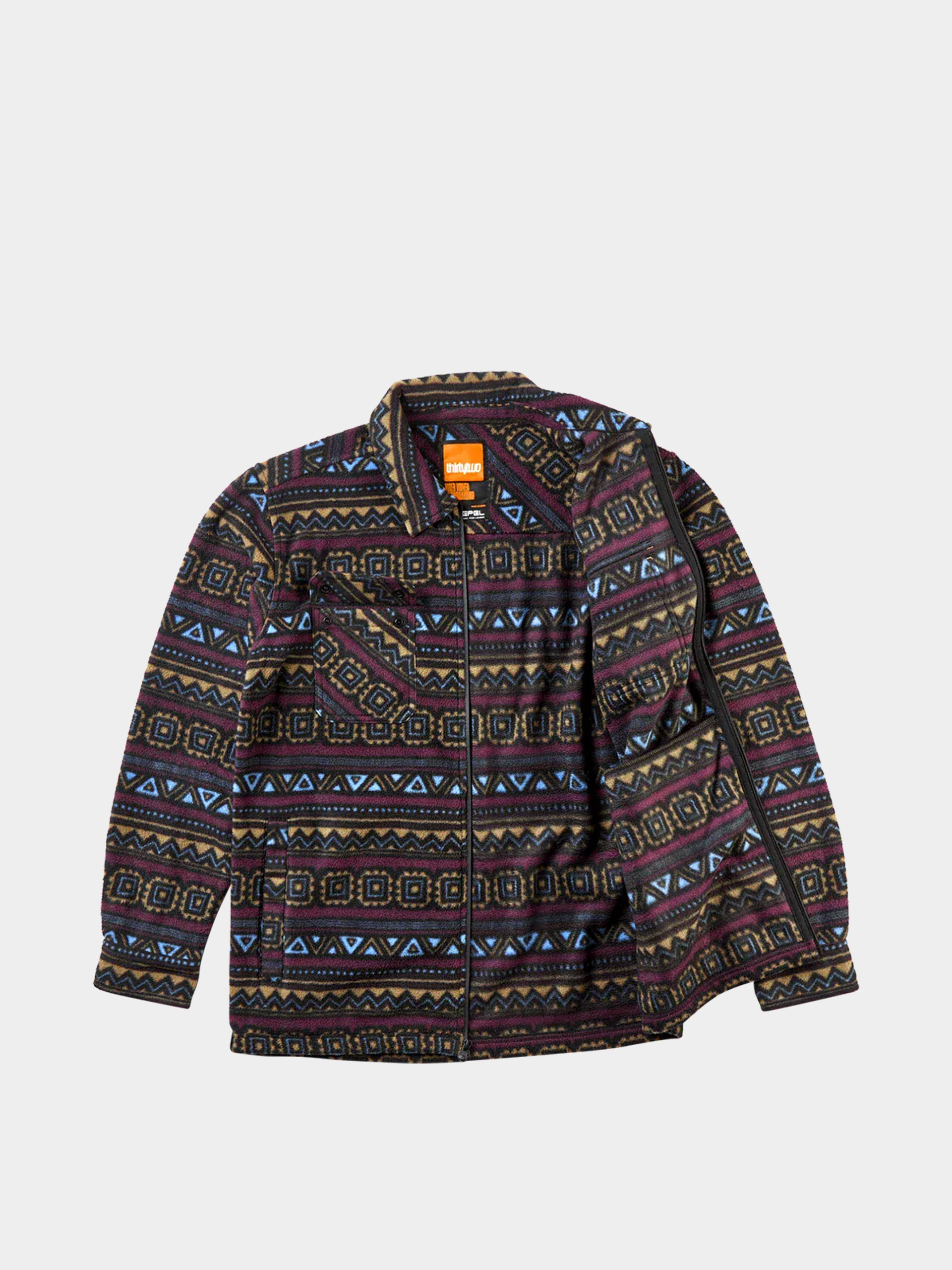 Pentru bărbați Hanorac termic ThirtyTwo Rest Stop Zip Up Shirt (maroon)