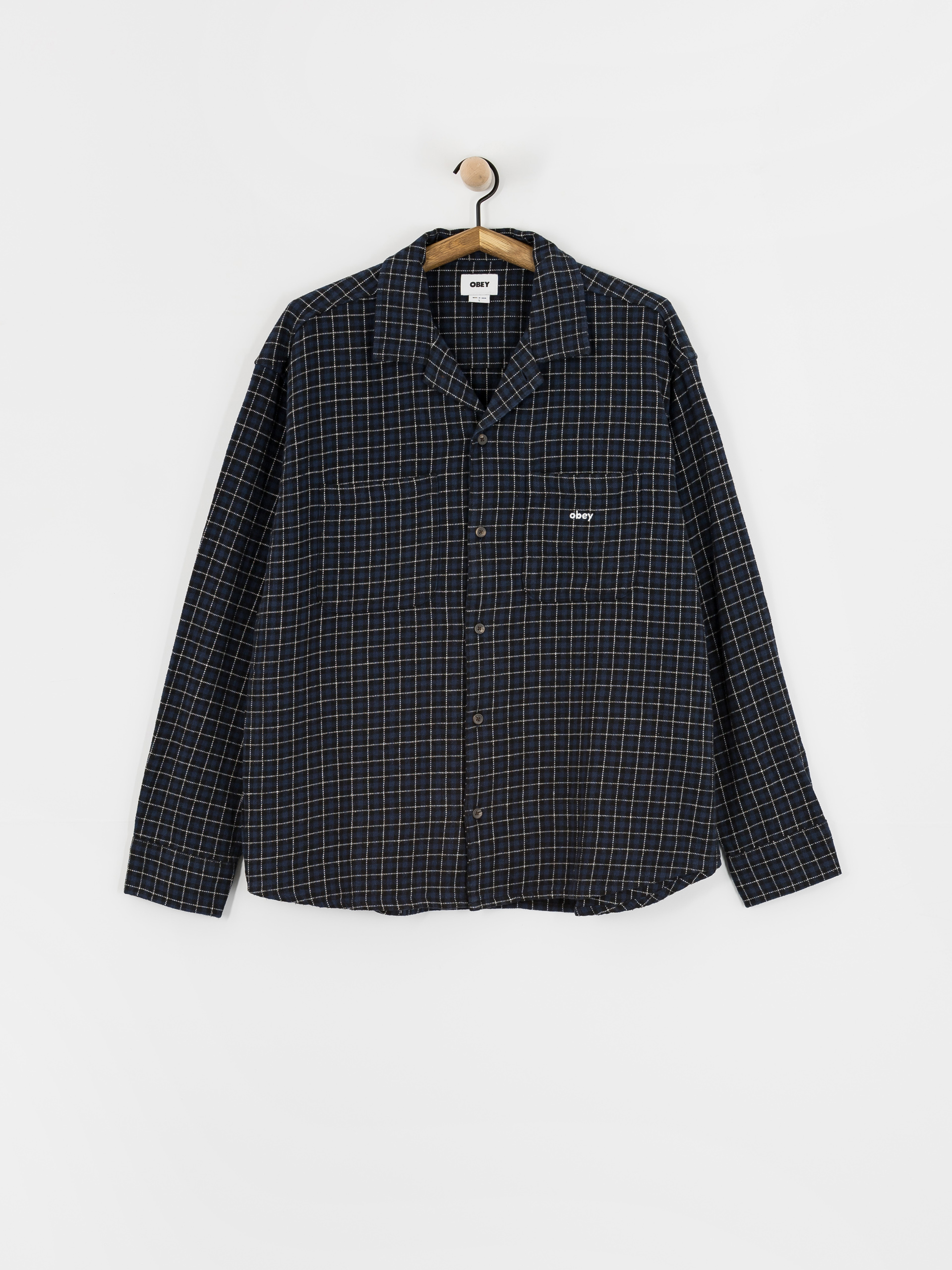 Cămașă OBEY Adams (academy navy multi)