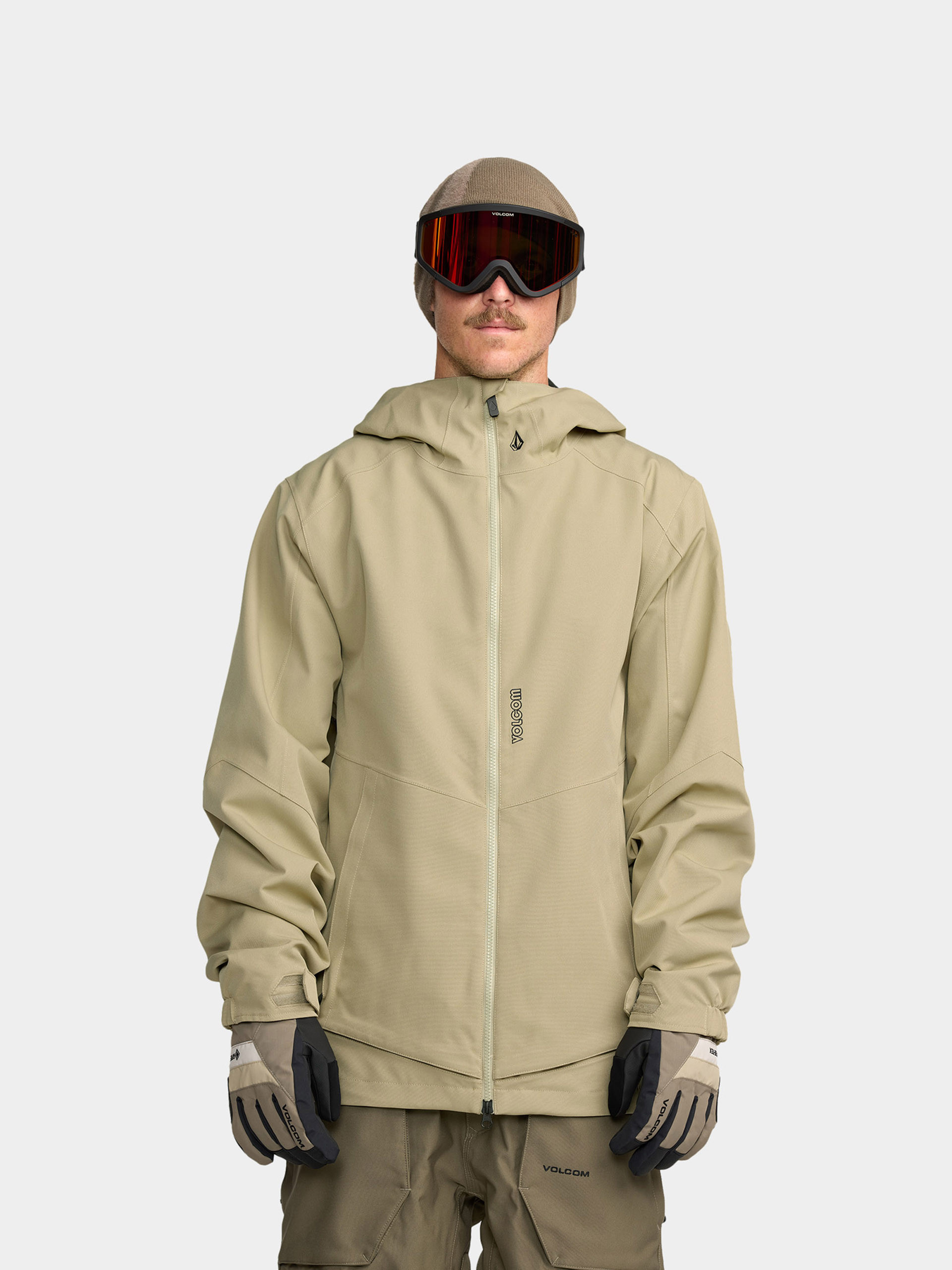 Geacă de snowboard Volcom Brighton Full Zip - bej, verde (moss green)