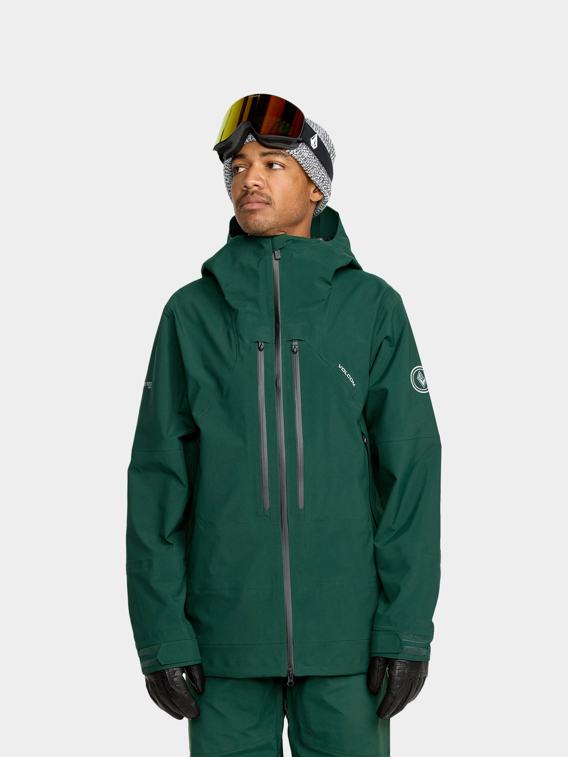 Pentru bărbați Geacă de snowboard Volcom Anyox Guide Gore Pro Shell (black green)
