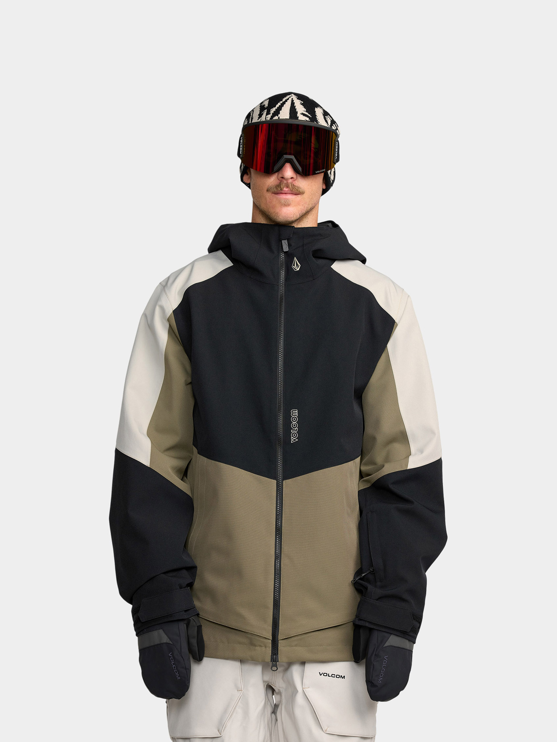 Geacă de snowboard Volcom Brighton Full Zip - bej, verde (moss green)
