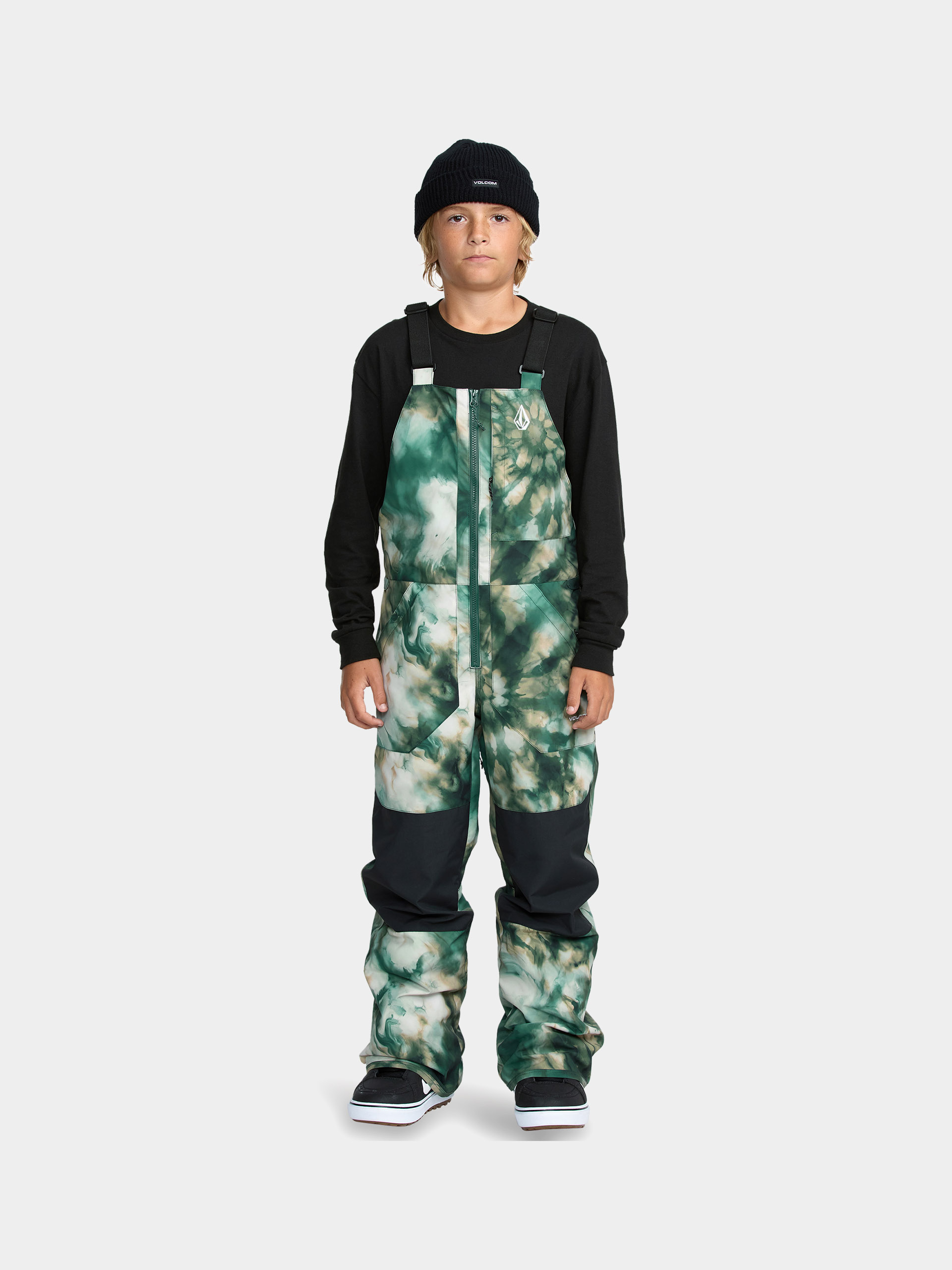 Pantaloni pentru snowboard Volcom Barkley Ins Bib Overall JR (green)