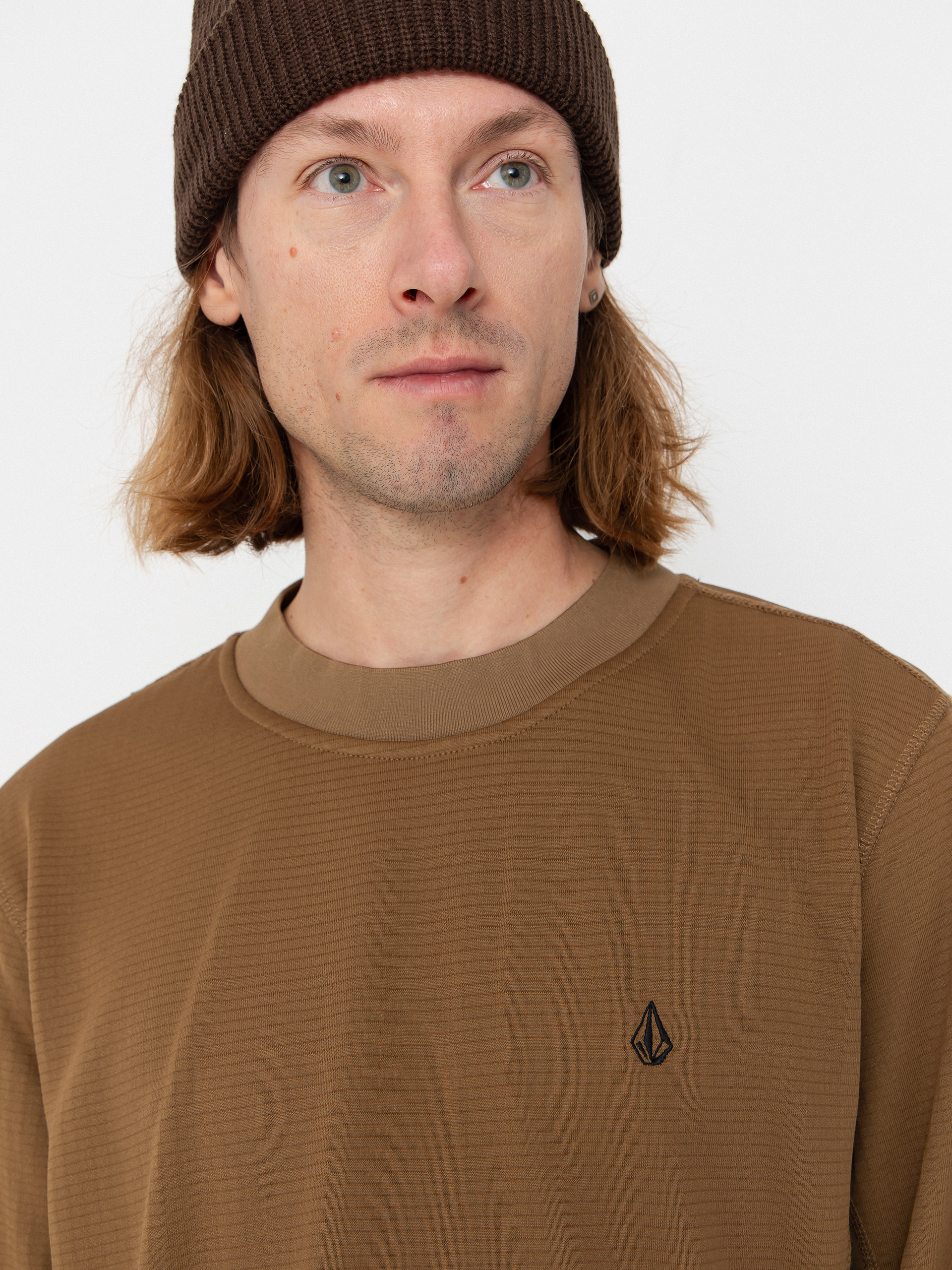 Pentru bărbați Hanorac termic Volcom Gridlock Crew Neck (bronze)
