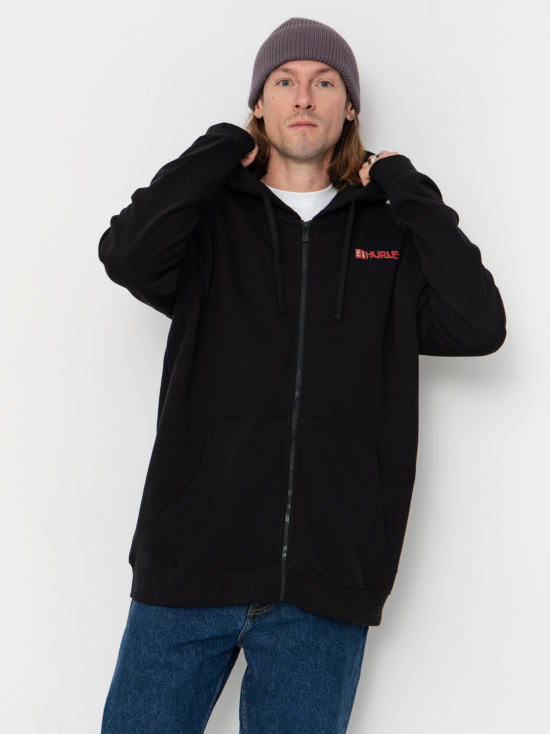 Hanorac cu glugă Hurley Tattoo ZHD (black)