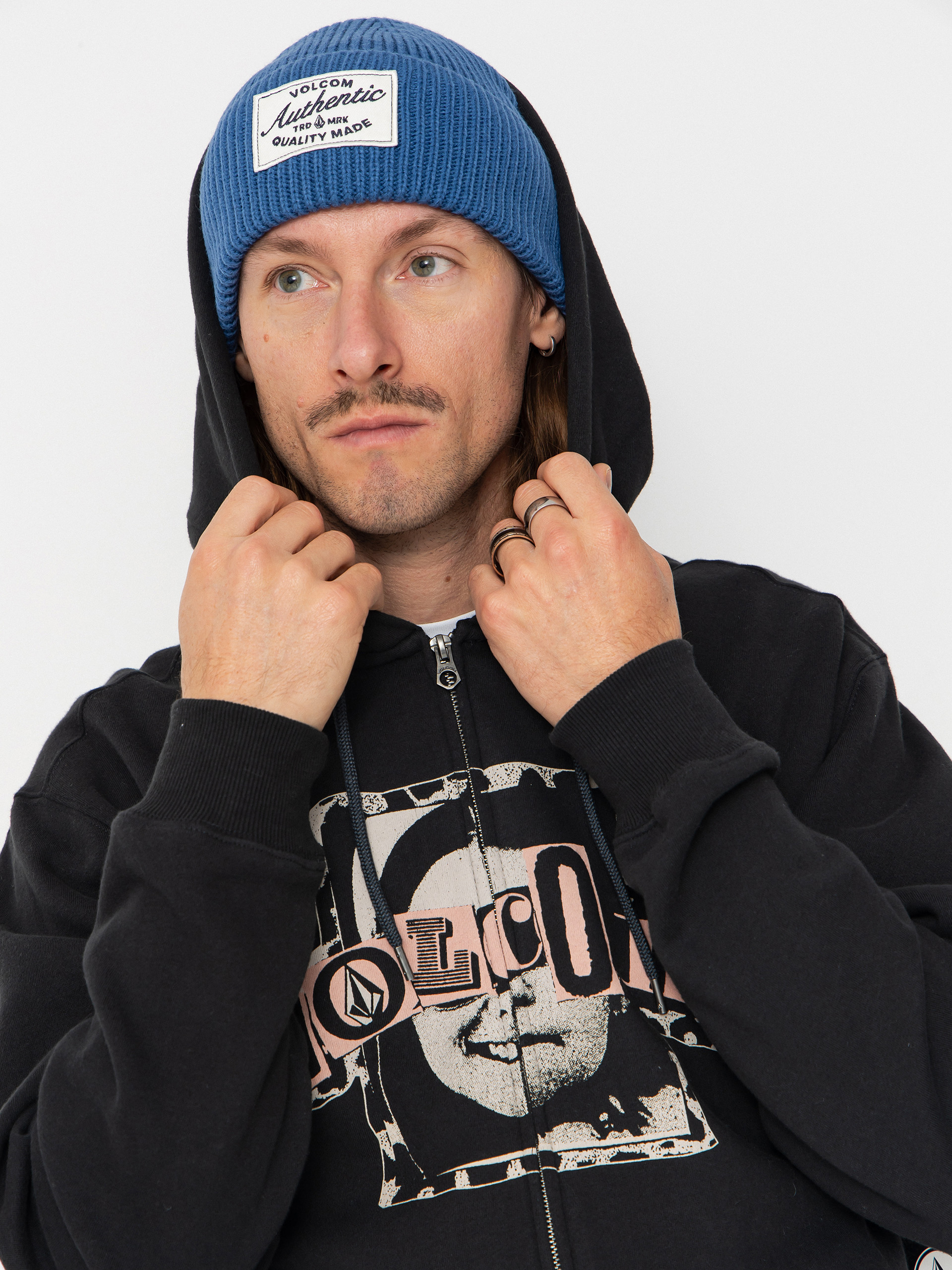 Hanorac cu glugă Volcom Stick Stoner ZHD (antique black)