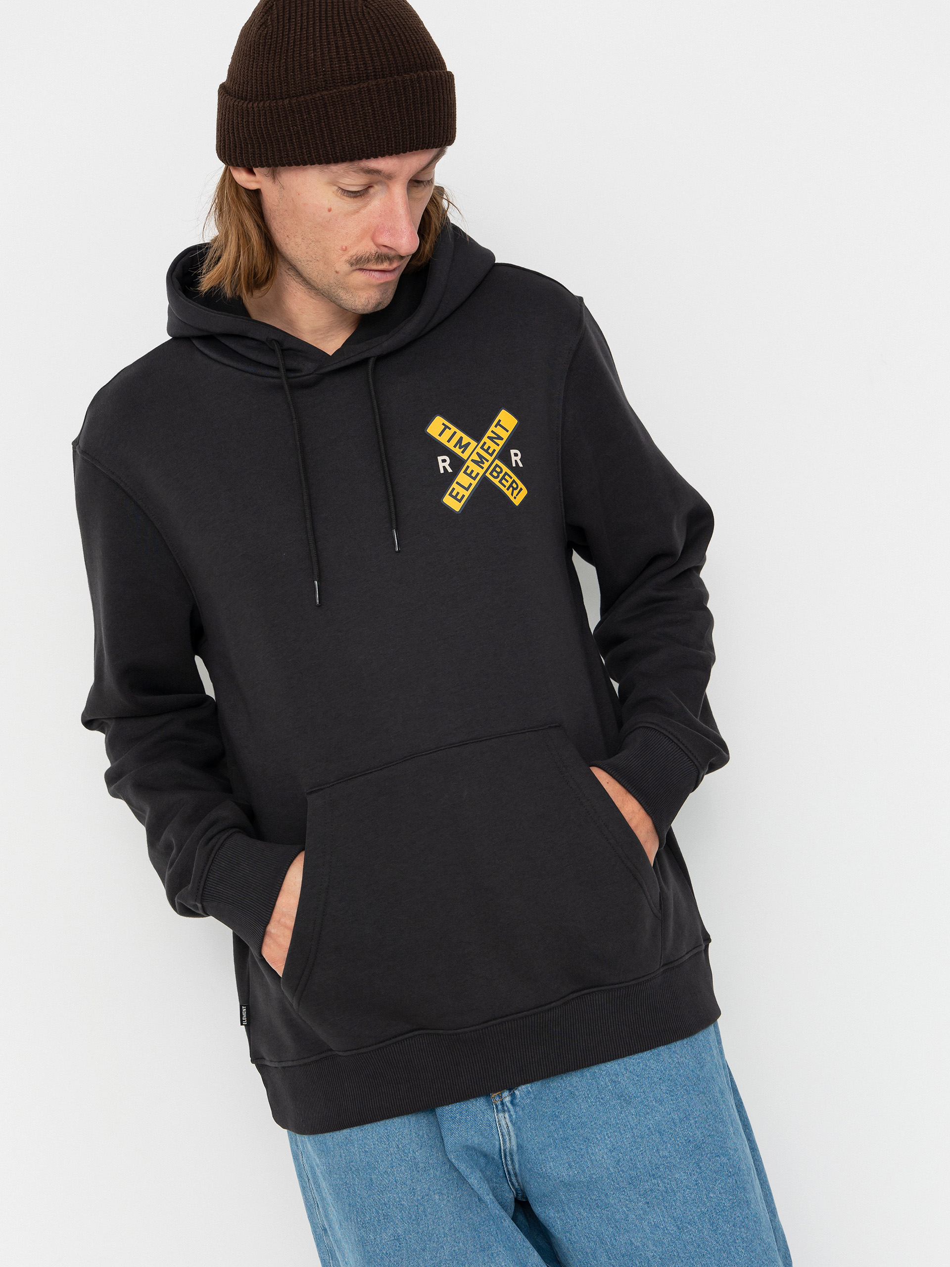Hanorac cu glugă Element Timber Signs HD (off black)