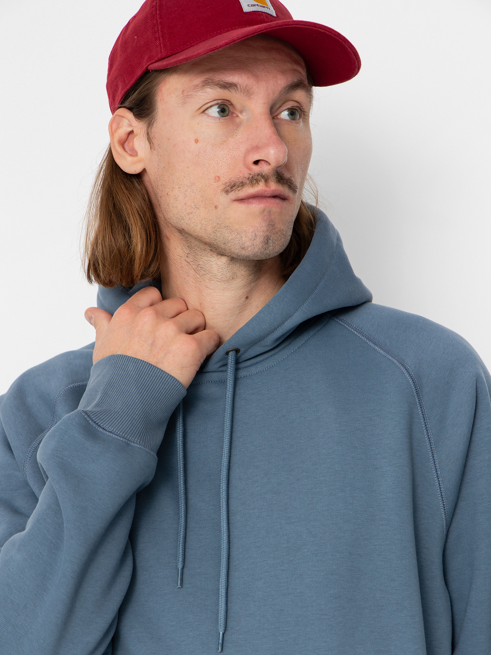 Hanorac cu glugă Carhartt WIP Chase HD (angelite/gold)