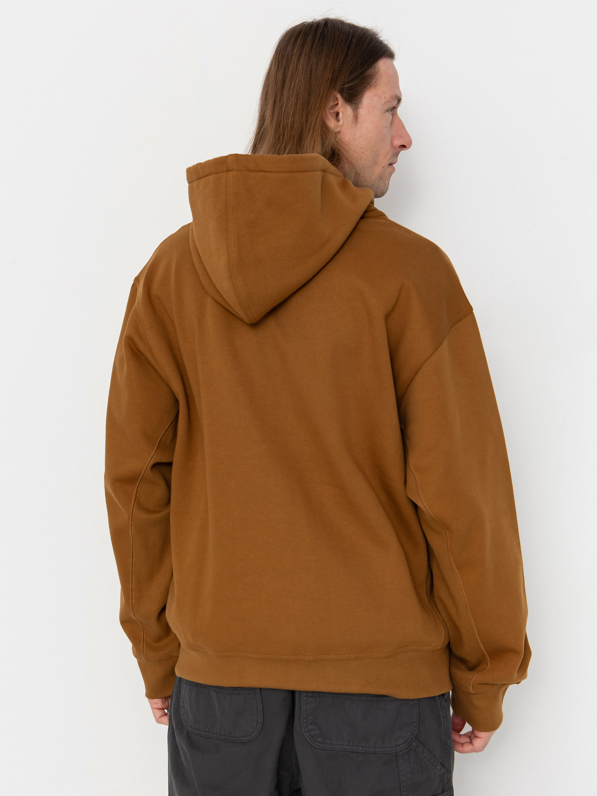 Hanorac cu glugă Carhartt WIP American Script ZHD (hamilton brown)