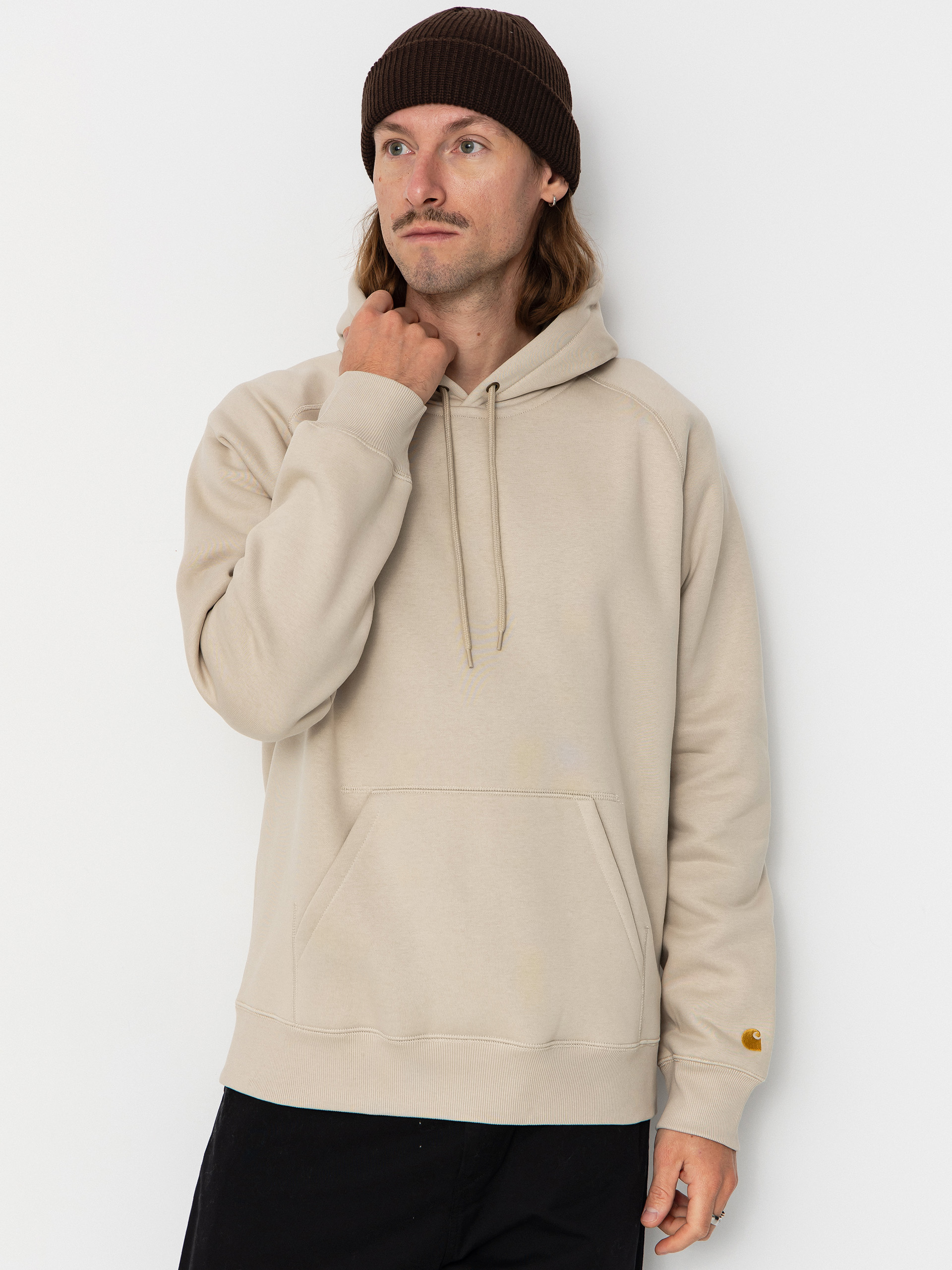 Hanorac cu glugă Carhartt WIP Chase HD (fleur de sel/gold)