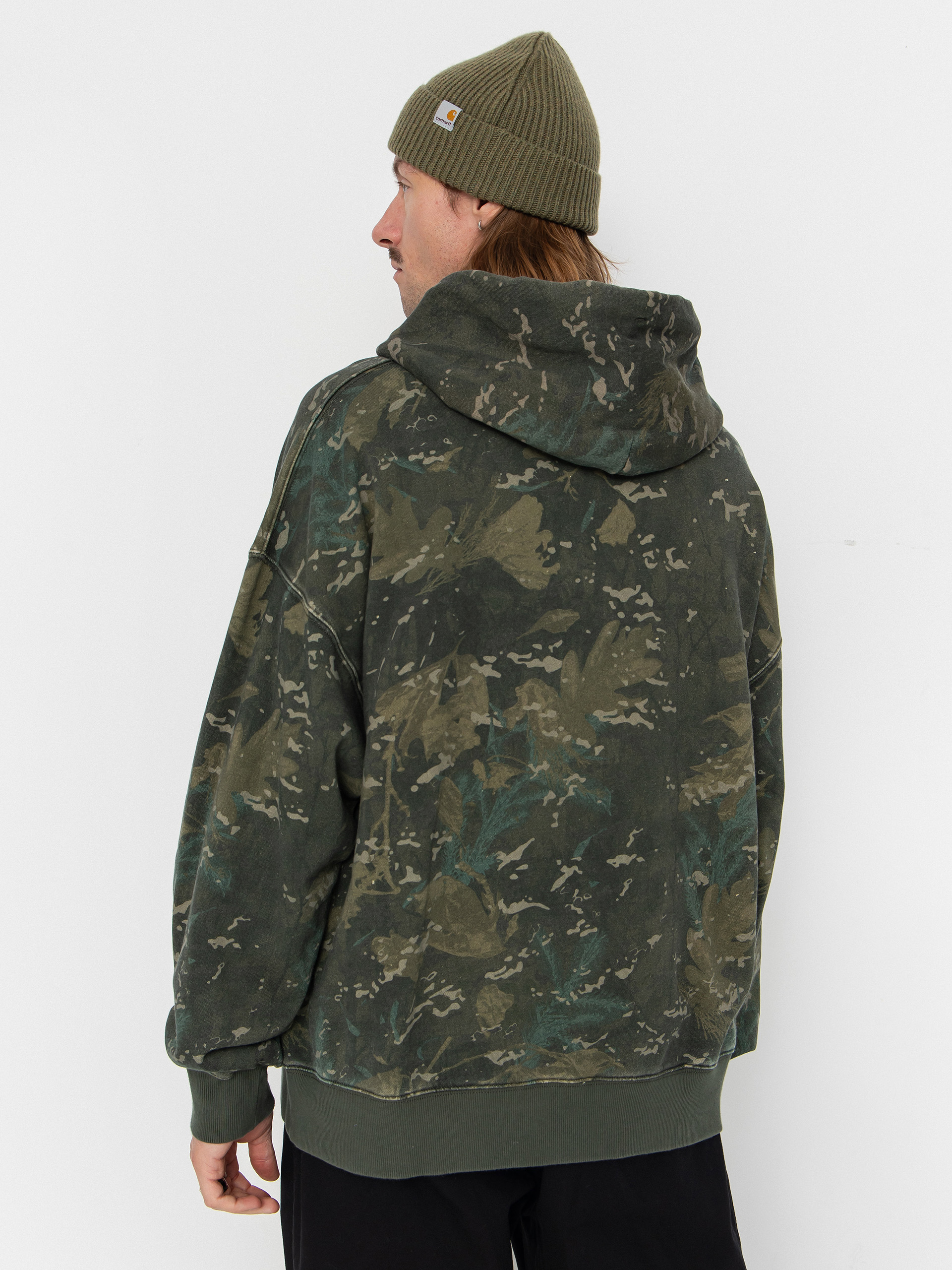 Hanorac cu glugă Carhartt WIP Benton HD (camo combi/green/garment dyed)